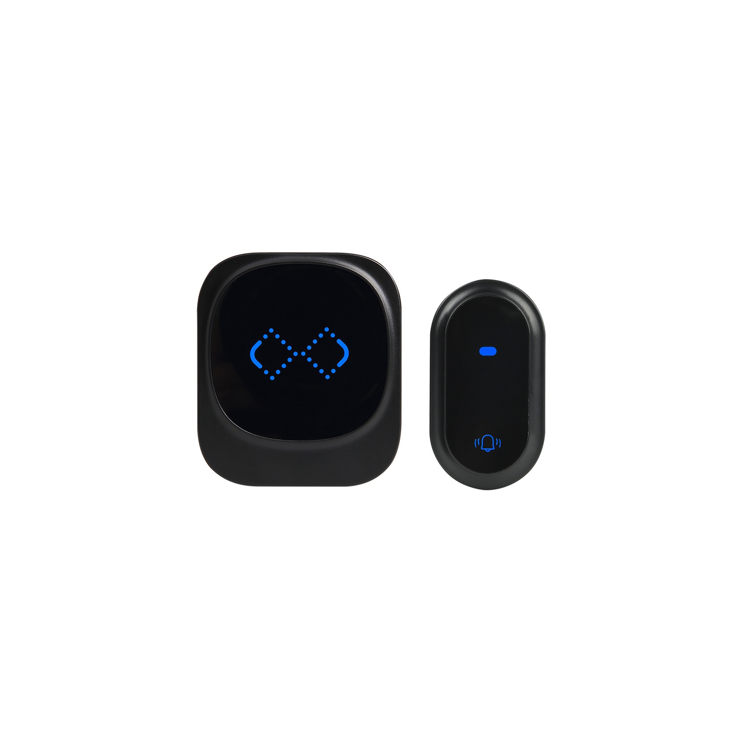 Self-generating wireless doorbell household punch-free long-distance music doorbell wireless 433 elderly call - black