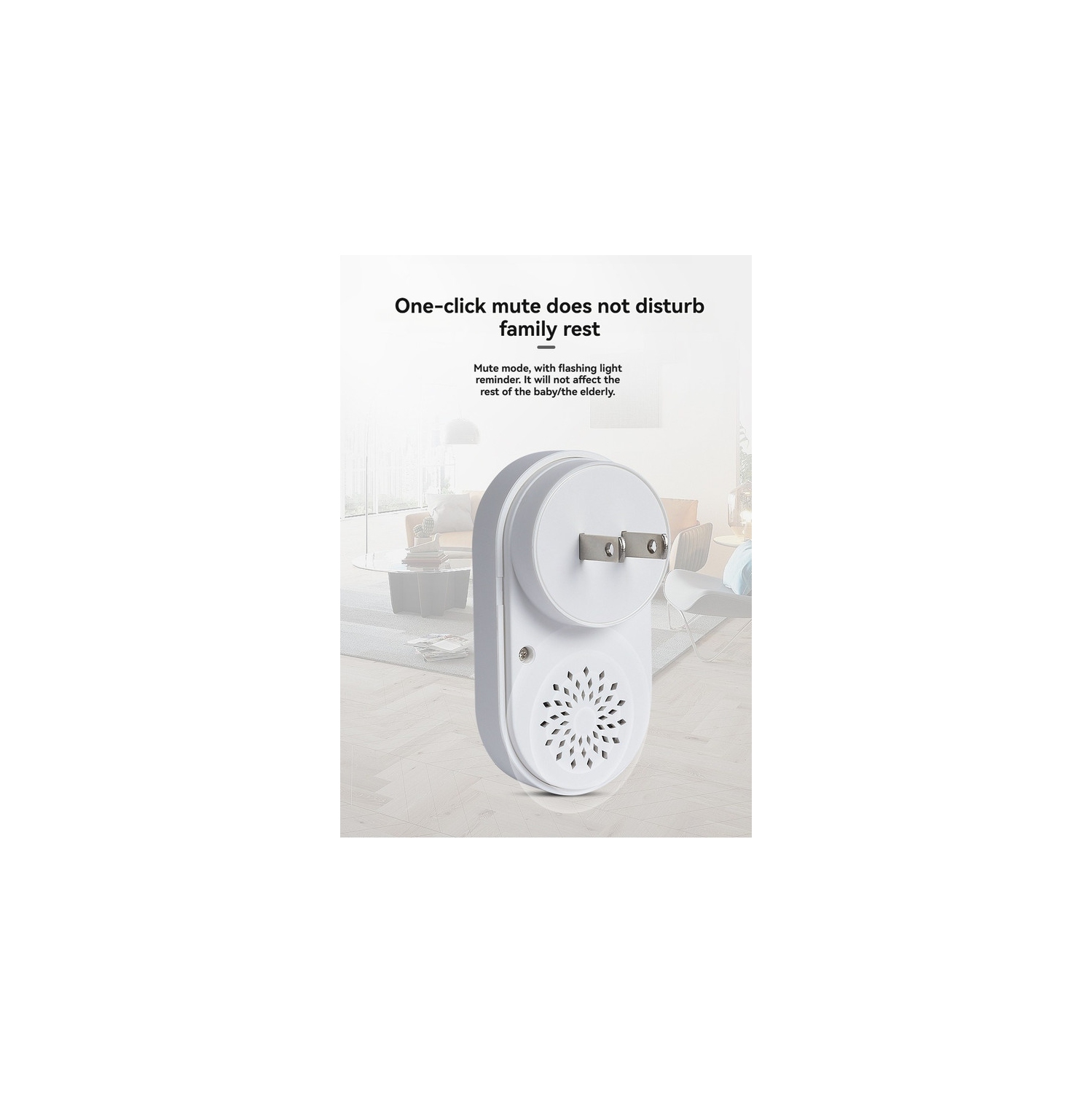 Self-generating doorbell wireless household battery-free waterproof wiring-free 433 doorbell - white