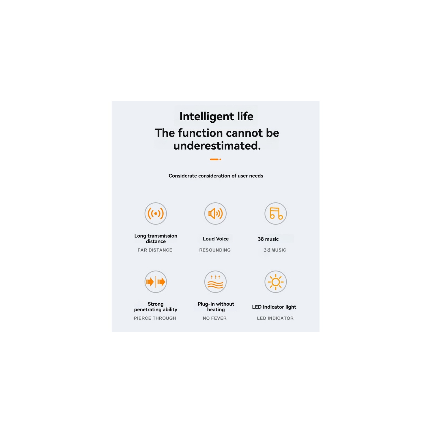 Home wireless self-generating doorbell home battery-free elderly pager waterproof long-distance wireless doorbell - black