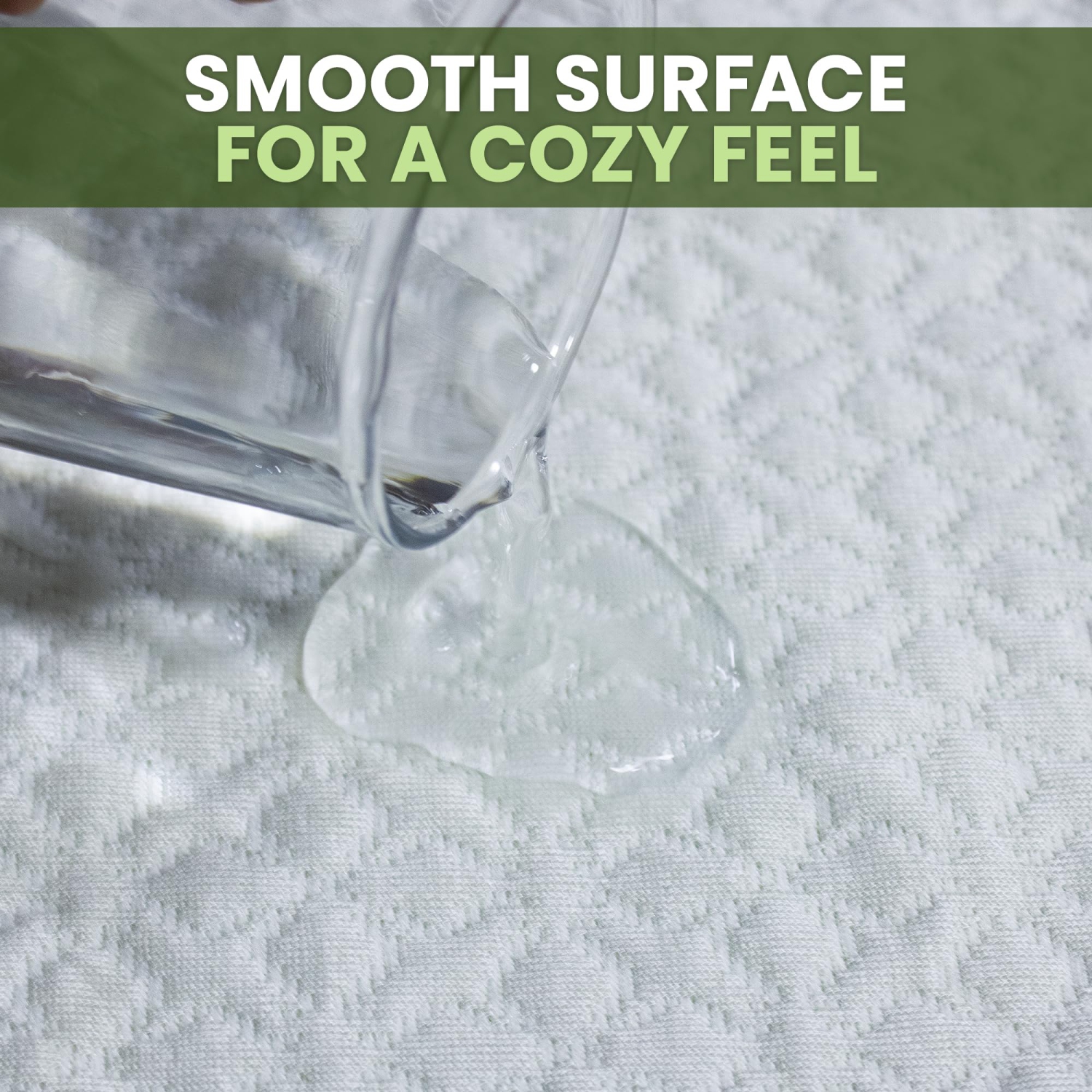 Canadian Linen Waterproof Mattress Protector, Soft Smooth Tree Design Bamboo Viscose Fabric Cooling Breathable Mattress Pad Noiseless Absorbent