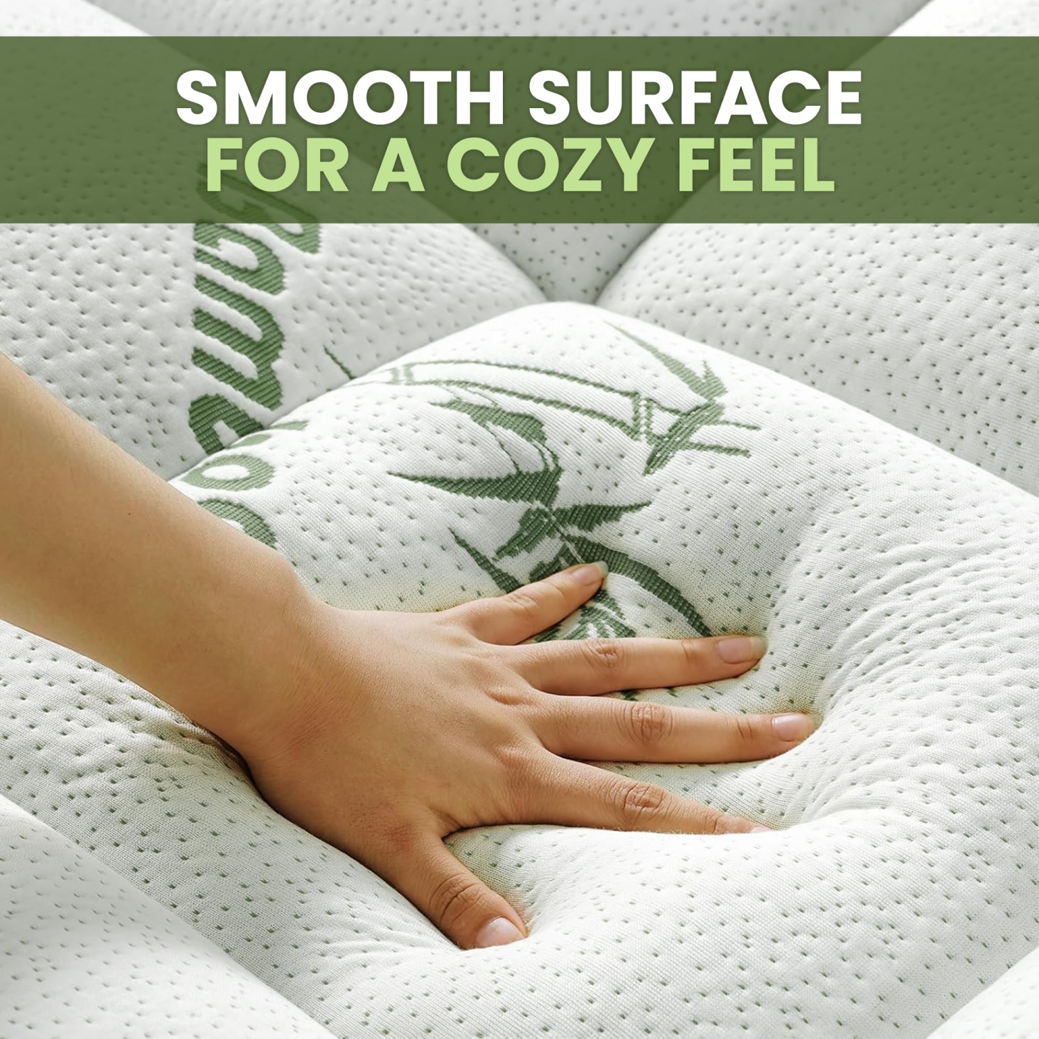 Canadian Linen – Surmatelas en bambou matelassé extra-doux 54 x 80 x 14&nbsp;po épais, tissu viscose de bambou, pochette rafraîchissante ajustée, lit