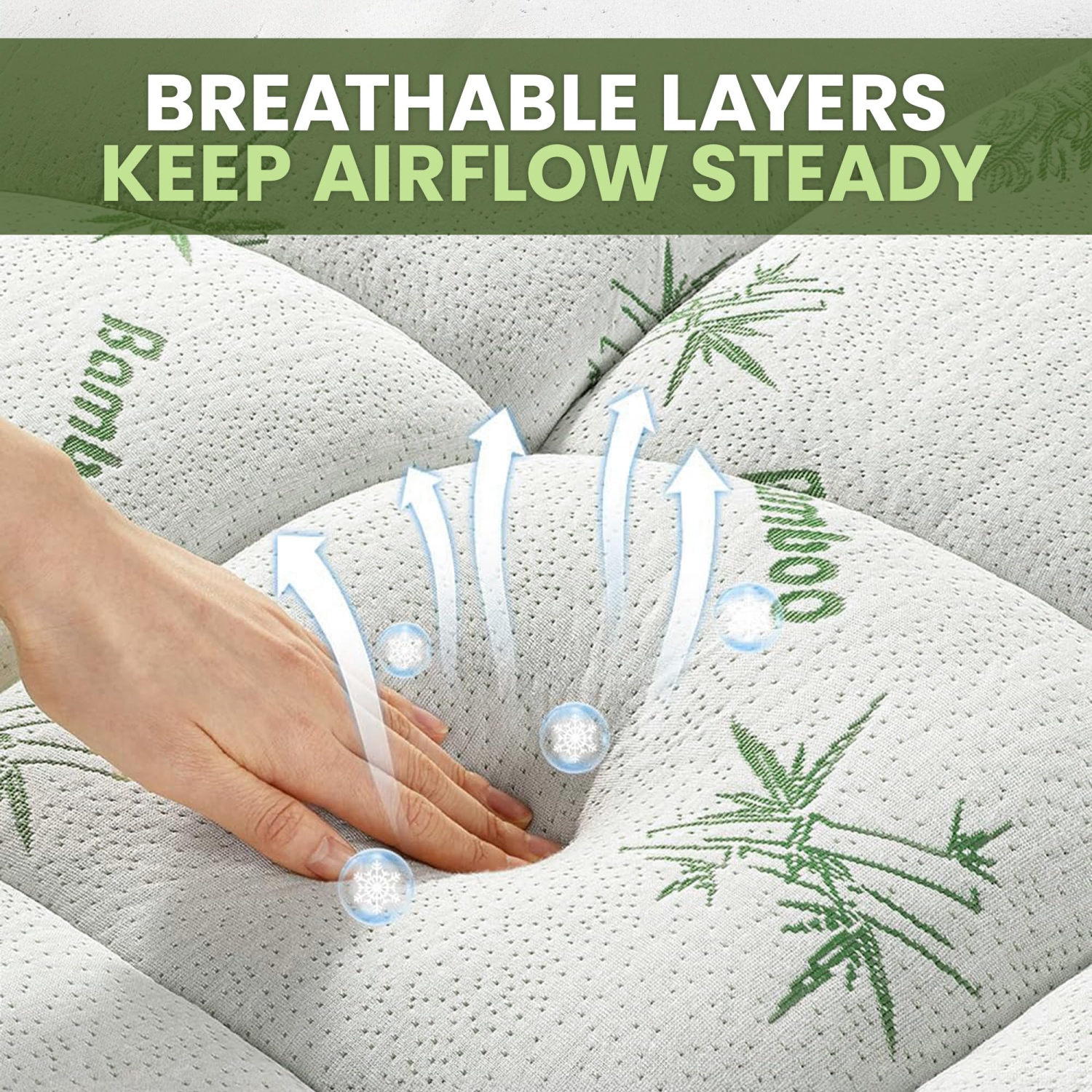 Canadian Linen – Surmatelas en bambou matelassé extra-doux 54 x 80 x 14&nbsp;po épais, tissu viscose de bambou, pochette rafraîchissante ajustée, lit