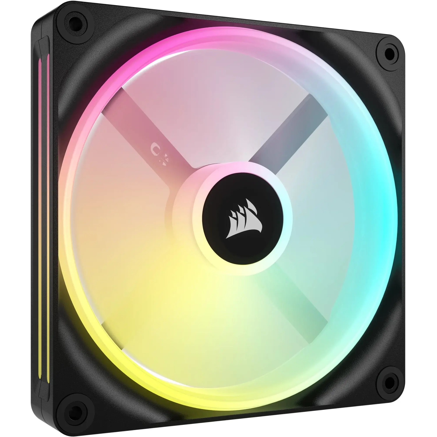 Open Box - CORSAIR iCUE LINK QX140 RGB 140mm PWM Computer Case Fan with iCUE LINK System Hub Kit - Black