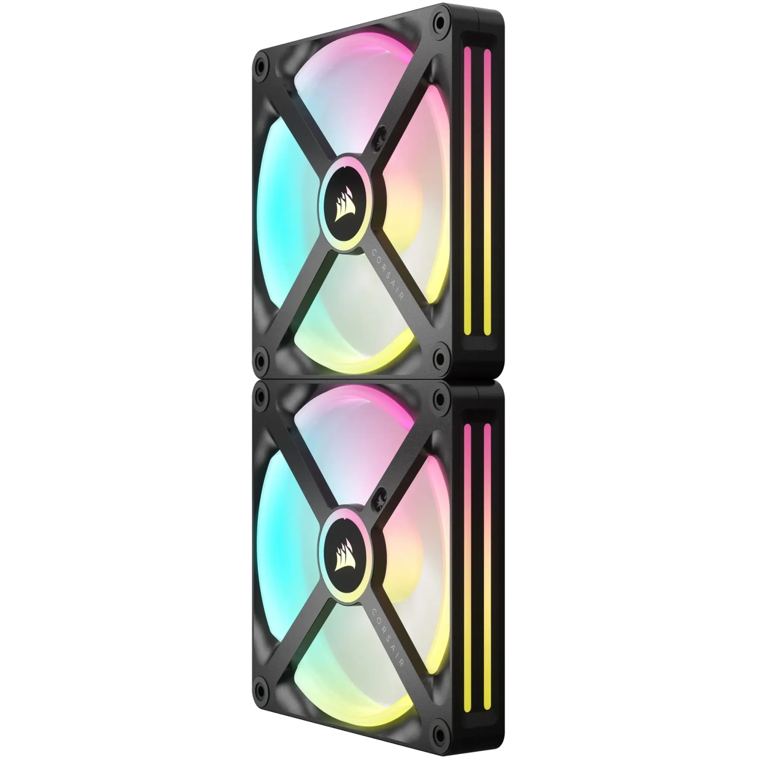 Open Box - CORSAIR iCUE LINK QX140 RGB 140mm PWM Computer Case Fan with iCUE LINK System Hub Kit - Black