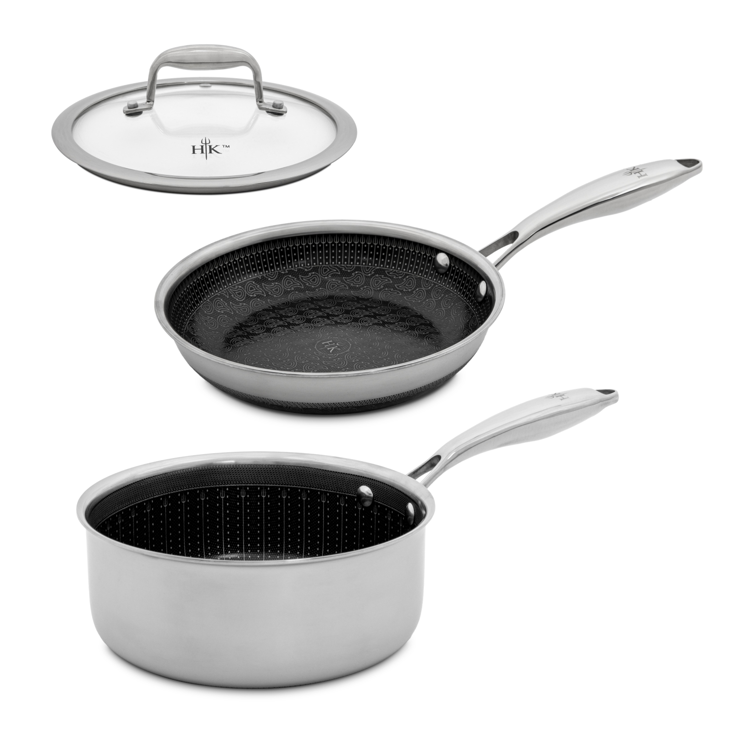 HELL'S KITCHEN HYBRID 3 PC POT AND PAN STARTER SET