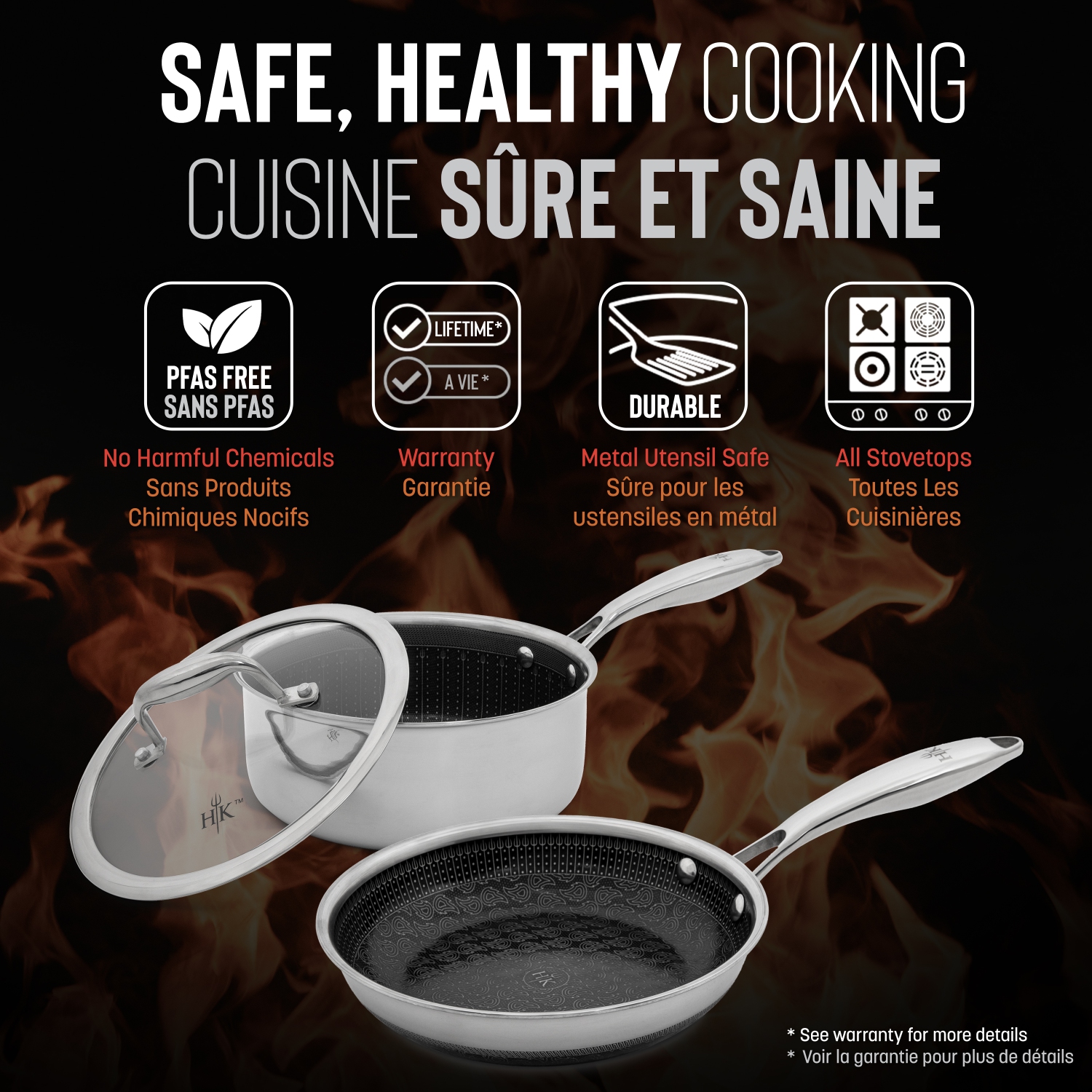 HELL'S KITCHEN HYBRID 3 PC POT AND PAN STARTER SET