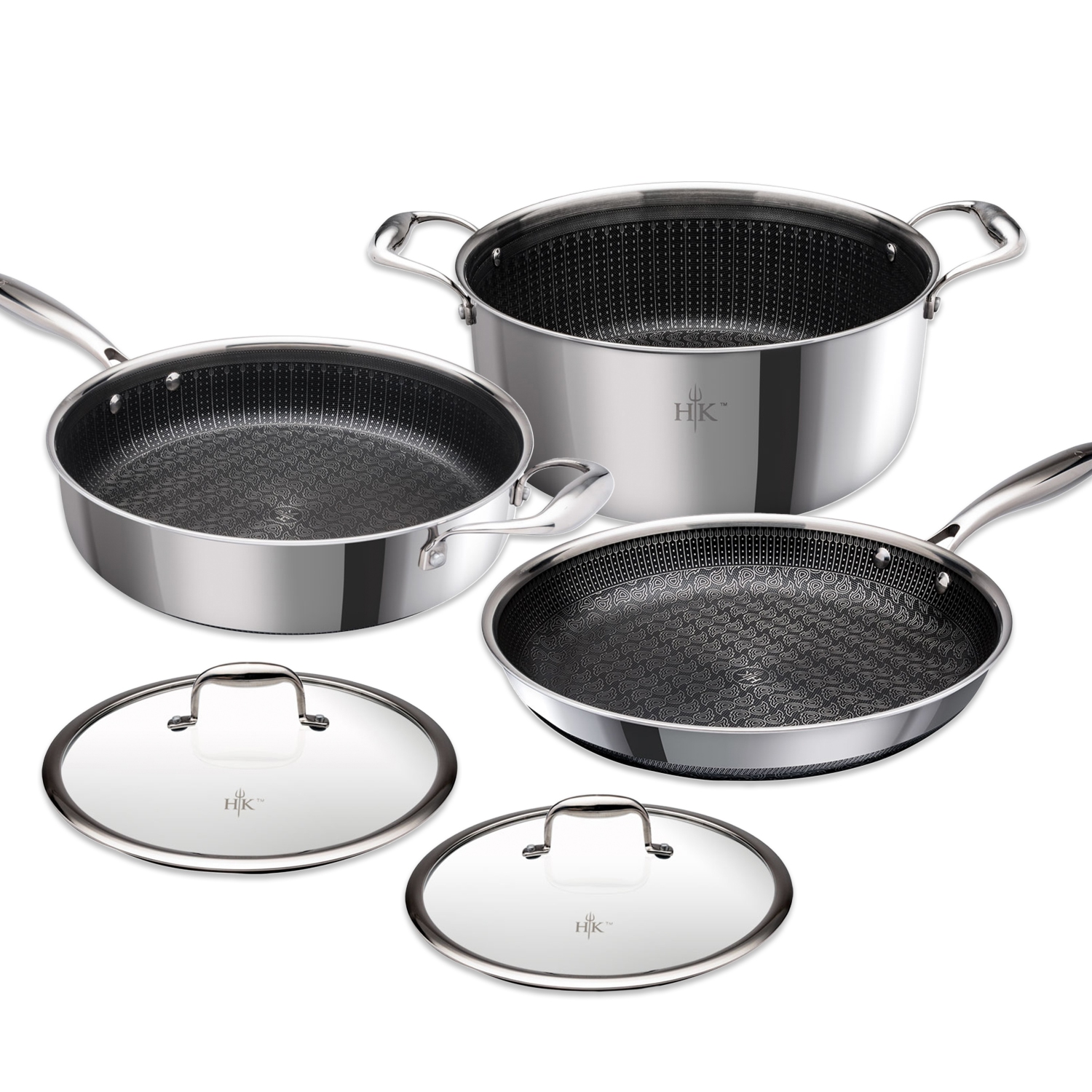 HELL'S KITCHEN HYBRID 5 PIECE COOKWARE SET CERAMIC