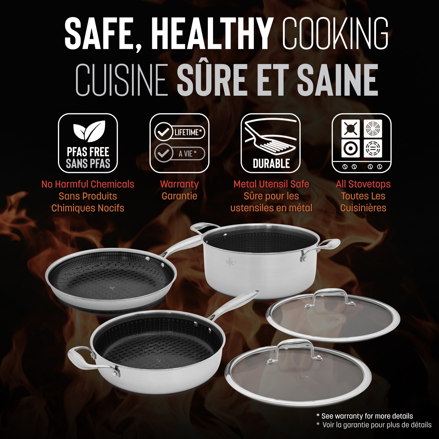 HELL'S KITCHEN HYBRID 5 PIECE COOKWARE SET CERAMIC