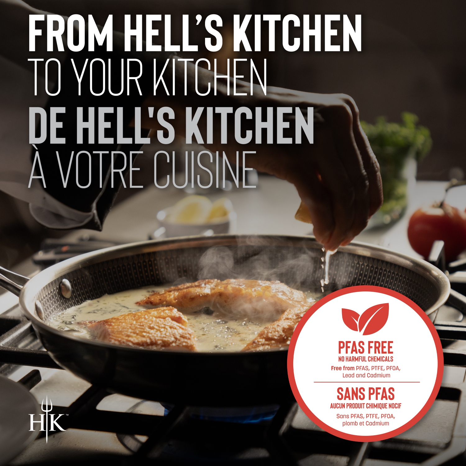 HELL'S KITCHEN HYBRID 6 PC FRYING PAN SET WITH LIDS