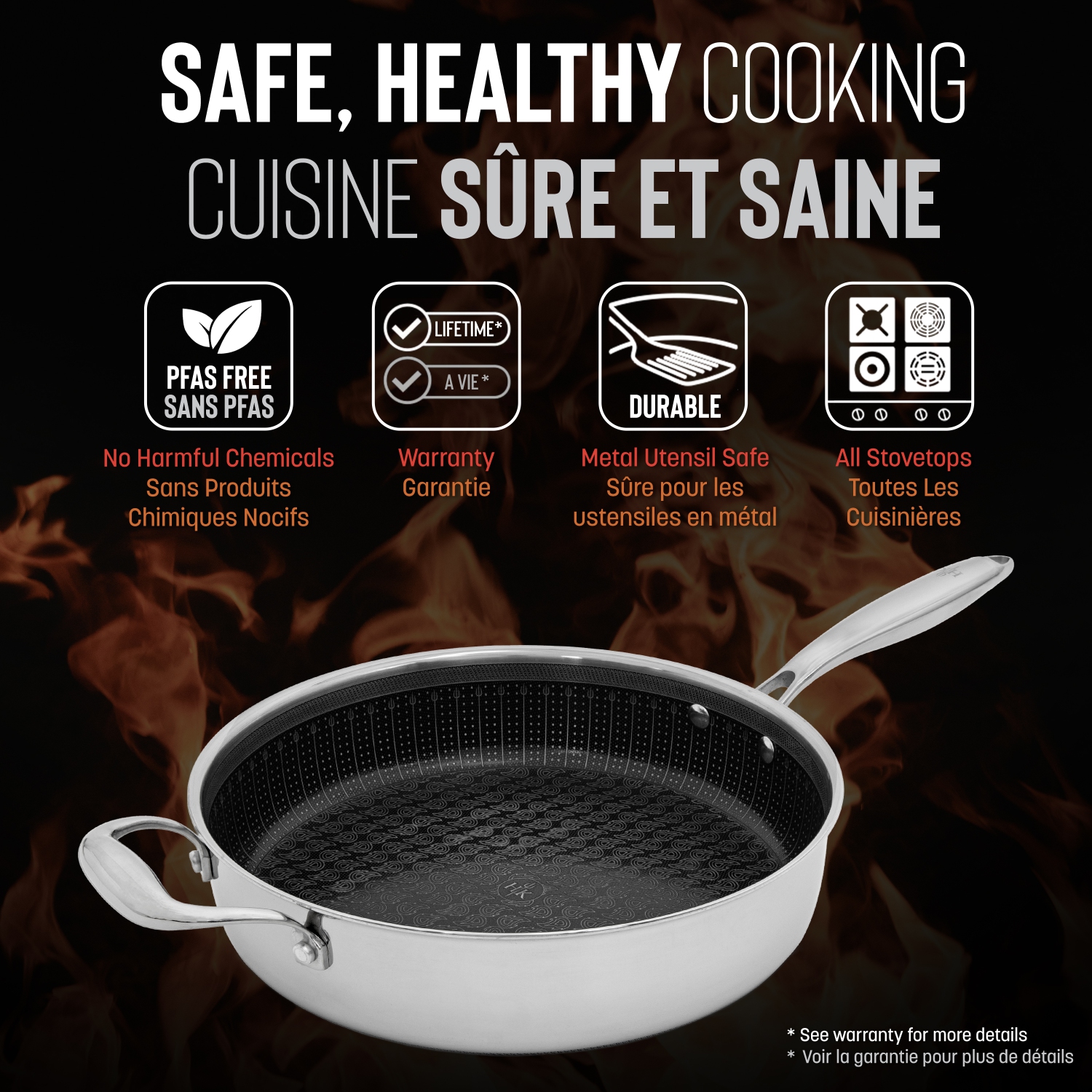 HELL'S KITCHEN HYBRID 4 QT SAUTE PAN + LID CERAMIC