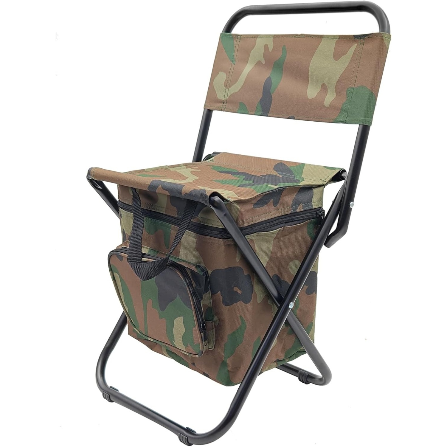 Foldable Fishing Stool with Cooler Bag – 2 Patterns to Choose From. 260lb Capacity