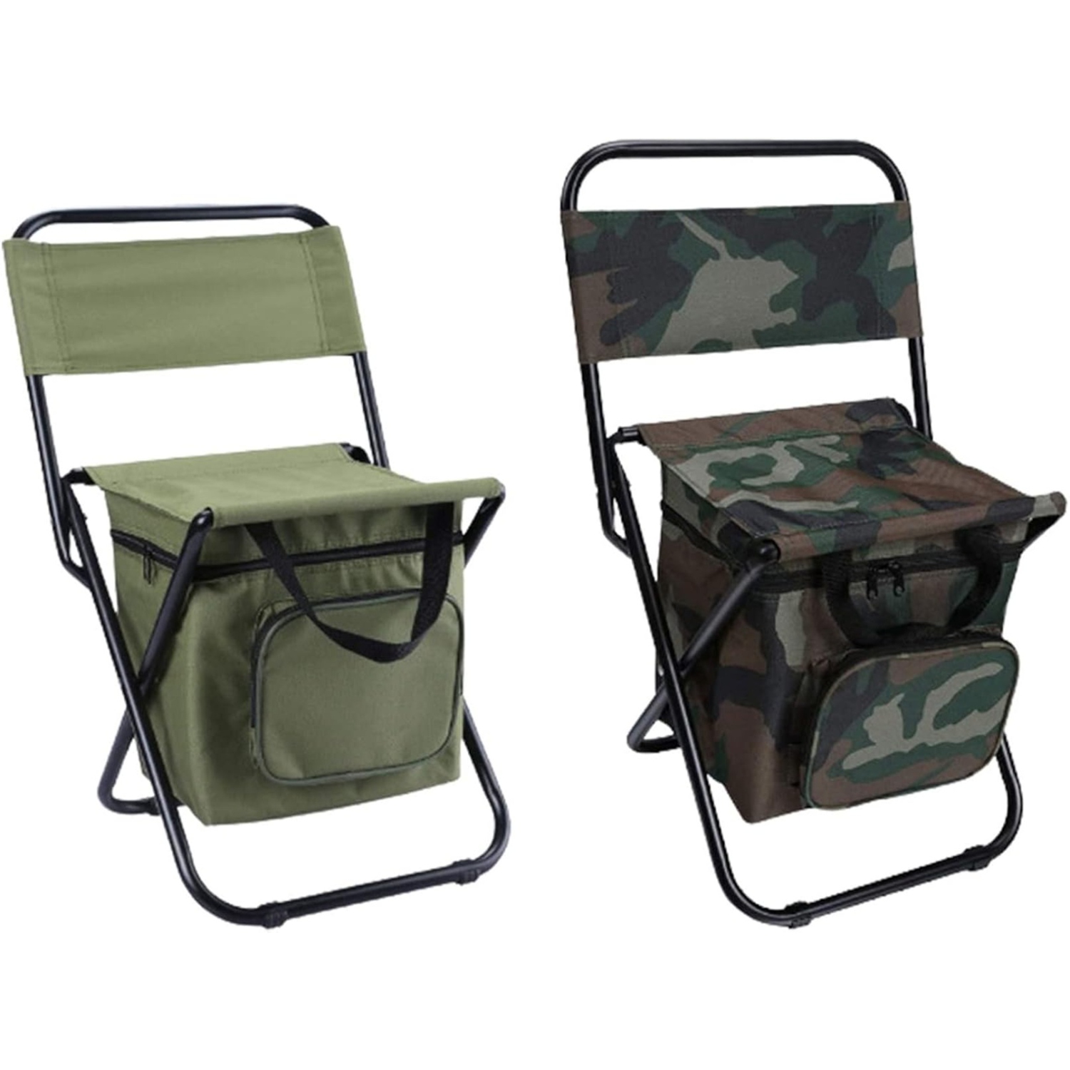 Foldable Fishing Stool with Cooler Bag – 2 Patterns to Choose From. 260lb Capacity