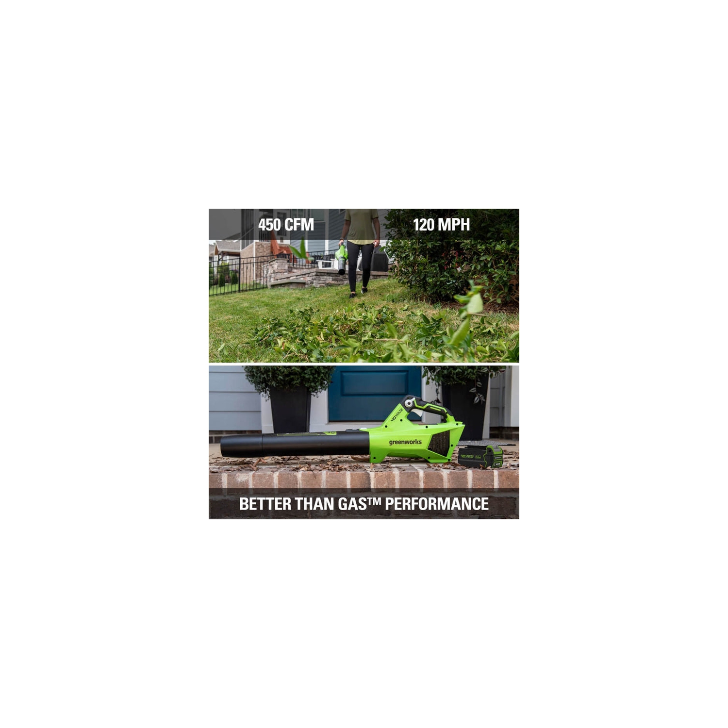 Greenworks 40V 120 MPH - 450 CFM Jet Blower, Tool Only