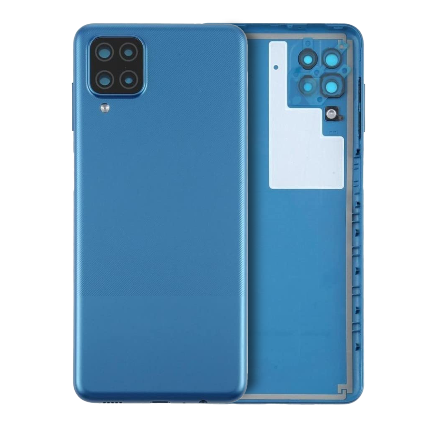 Replacement Back Cover Glass With Camera Lens Compatible For Samsung Galaxy A12 (A125 / 2020) (Service Pack) (Blue)