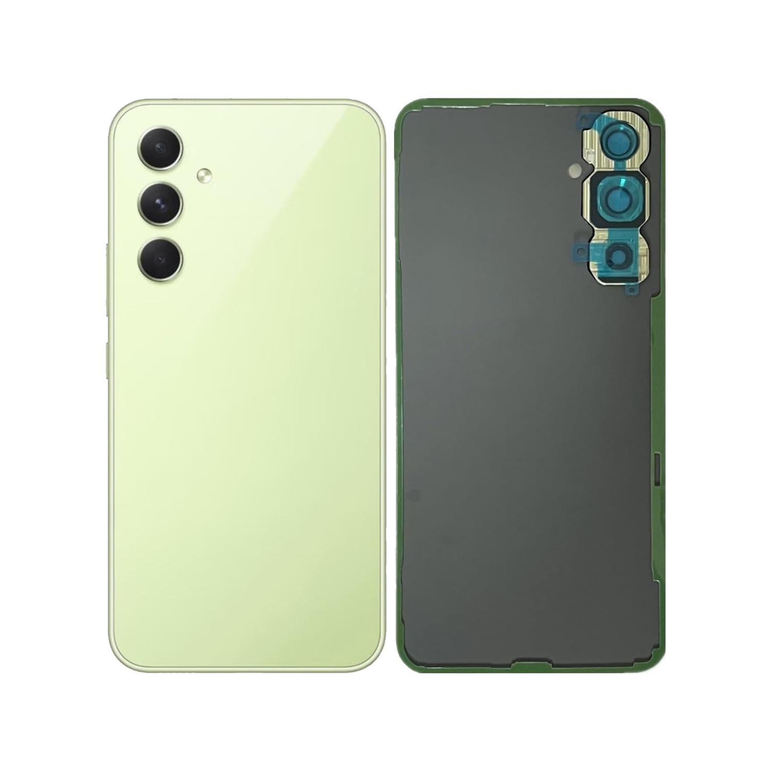Couvercle arrière en verre de remplacement avec lentille de caméra compatible avec Samsung Galaxy A54 5G (Service Pack) (Lime)