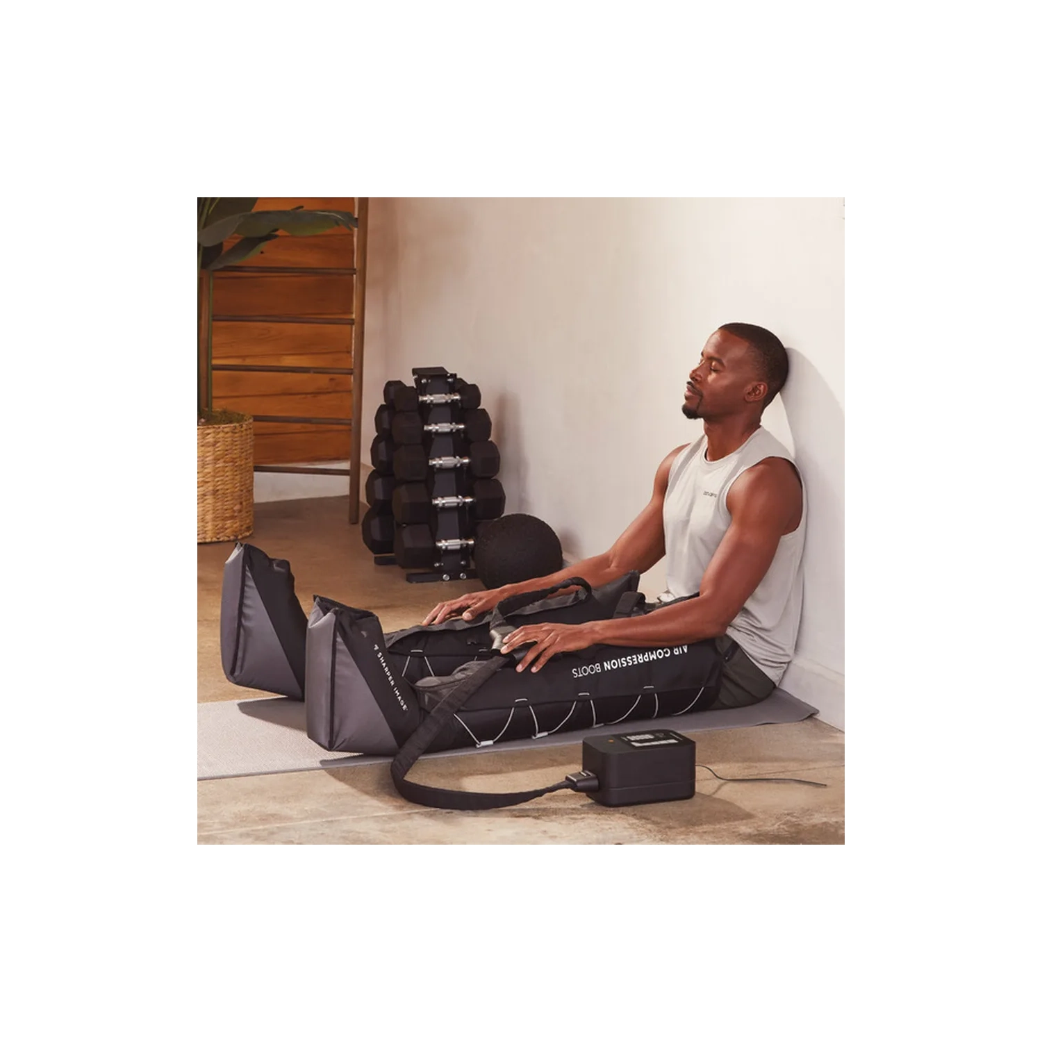 Sharper Image Leg Air Compression Massager | 29"-36" Full Leg Wraps | 4 Massage Modes | Adjustable Intensity | Handheld Controller - Open Box
