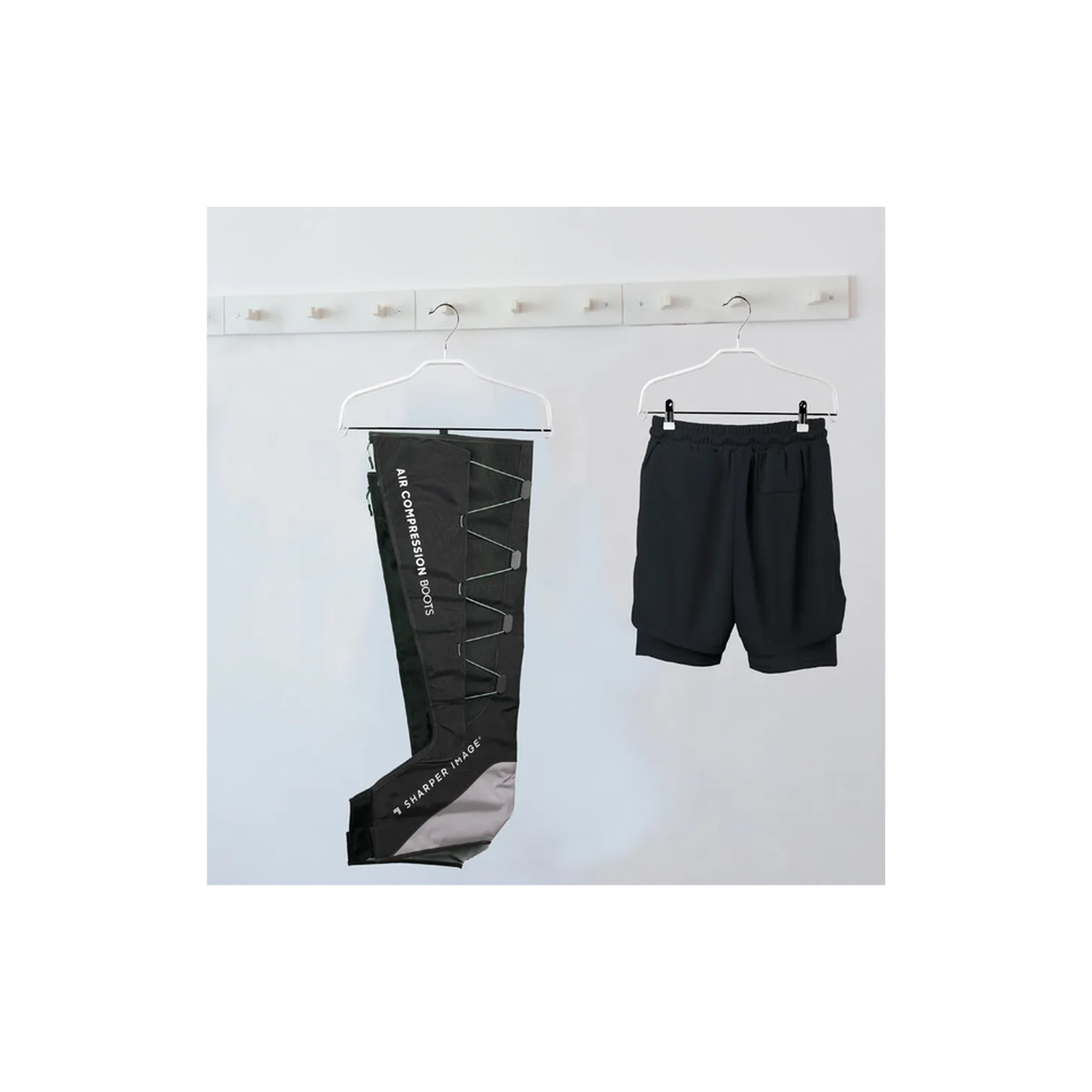 Sharper Image Leg Air Compression Massager | 29"-36" Full Leg Wraps | 4 Massage Modes | Adjustable Intensity | Handheld Controller - Open Box