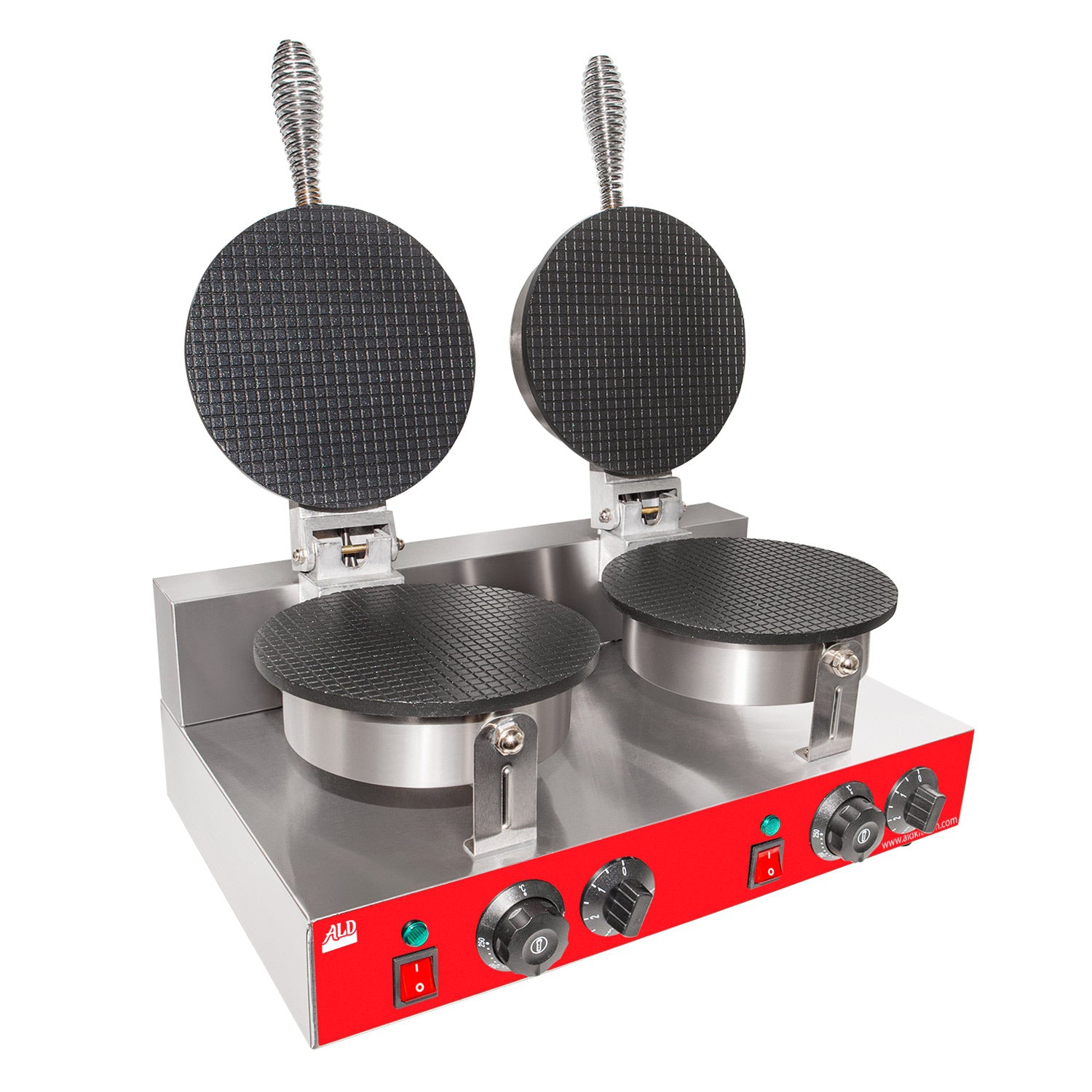 AR-HCB2 Waffle Cone Maker | Commercial Double Waffle Cone Iron | Stainless Steel | Nonstick | 110V