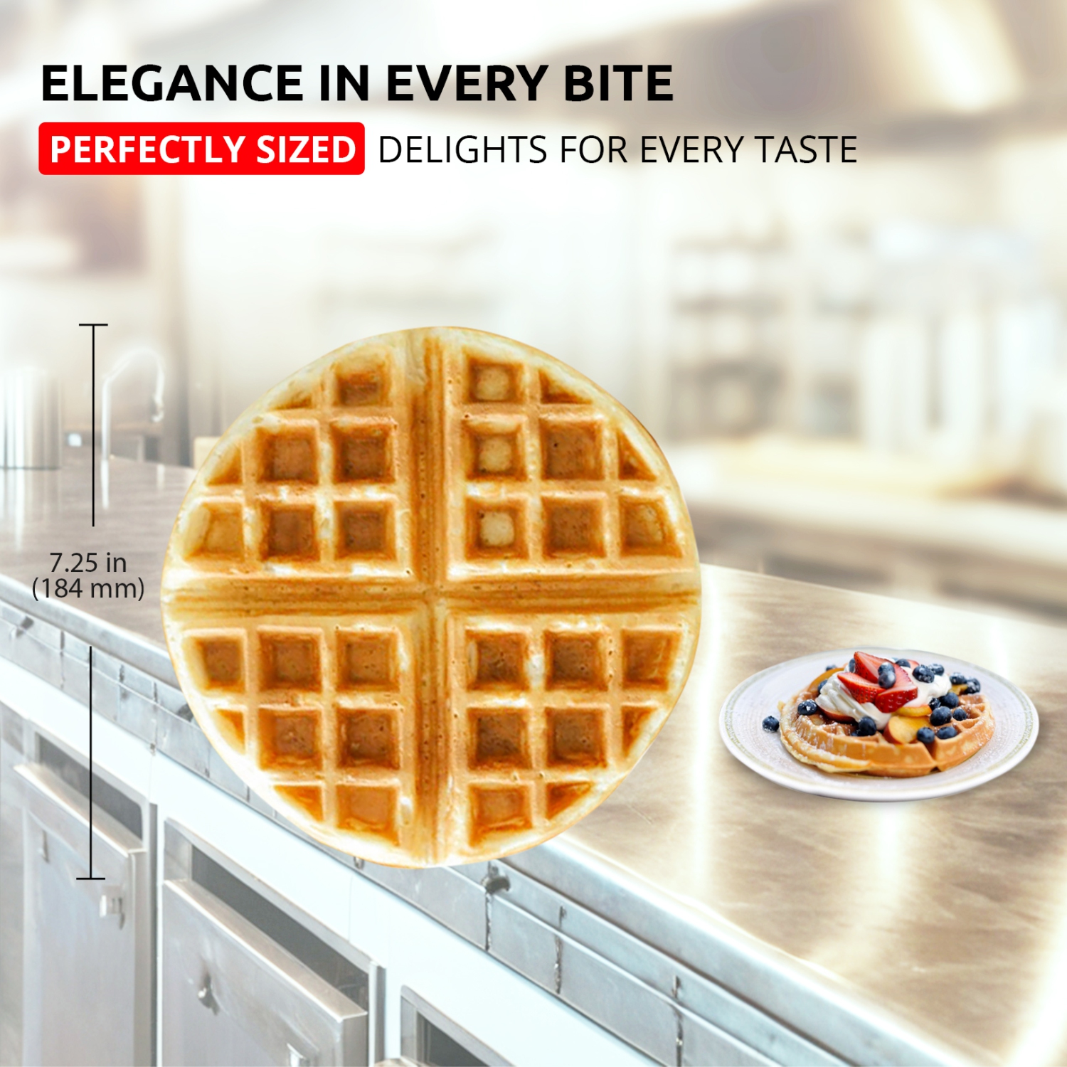 AP-595 Belgian Waffle Maker Thick | Waffle Iron with 360° Rotating Mechanism | Round-Shaped Waffles | 110V