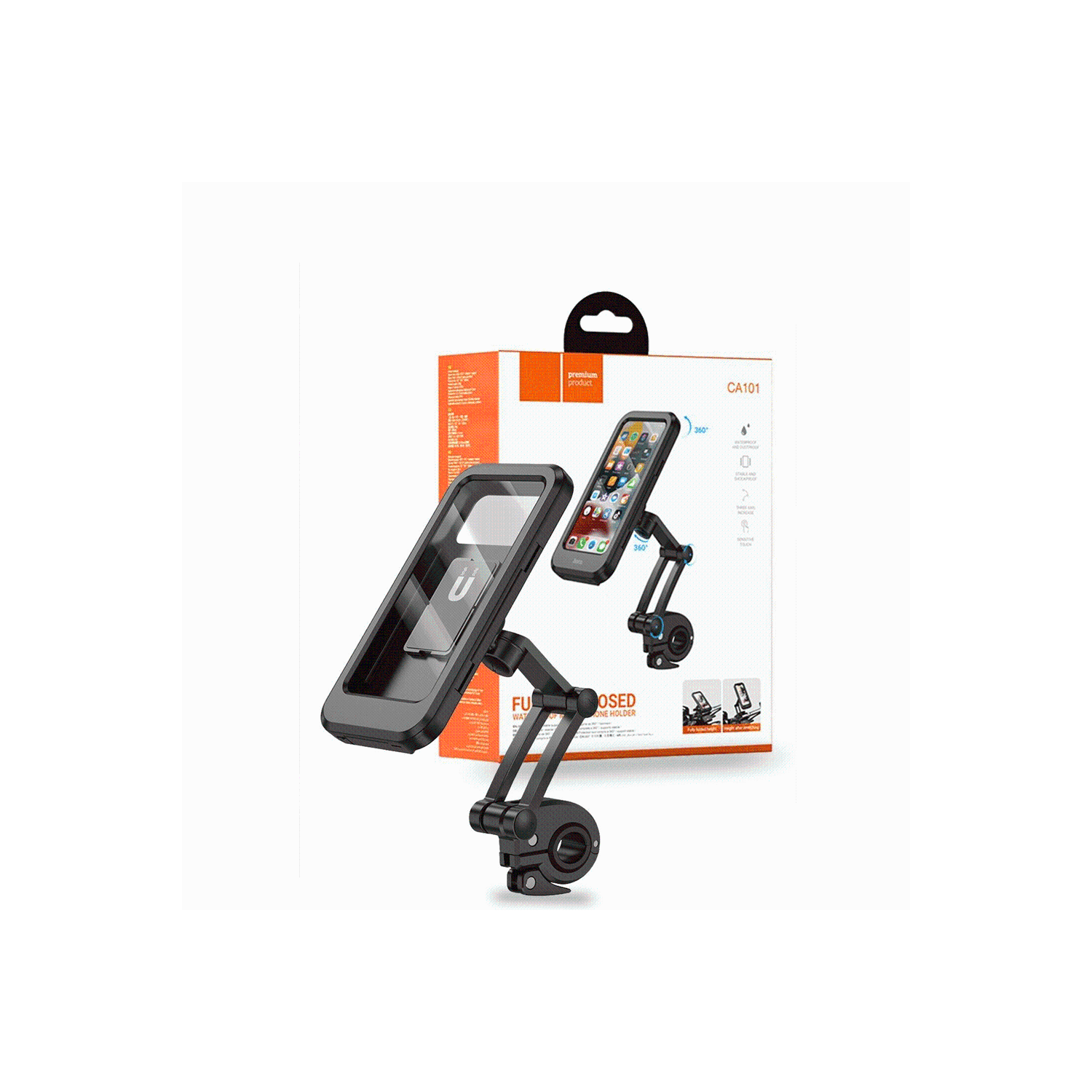 Hoco CA101 Waterproof Bicycle & Motorcycle Phone Holder – Universal Fit