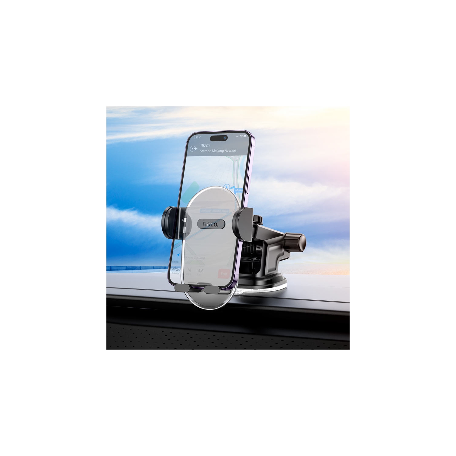 Hoco – Support de téléphone de voiture H63 – Support de porte-gobelet réglable avec rotation à 360°