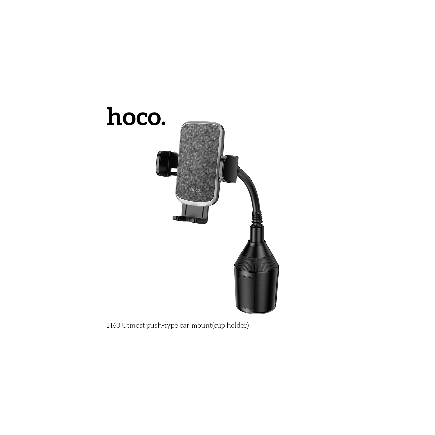 Hoco – Support de téléphone de voiture H63 – Support de porte-gobelet réglable avec rotation à 360°