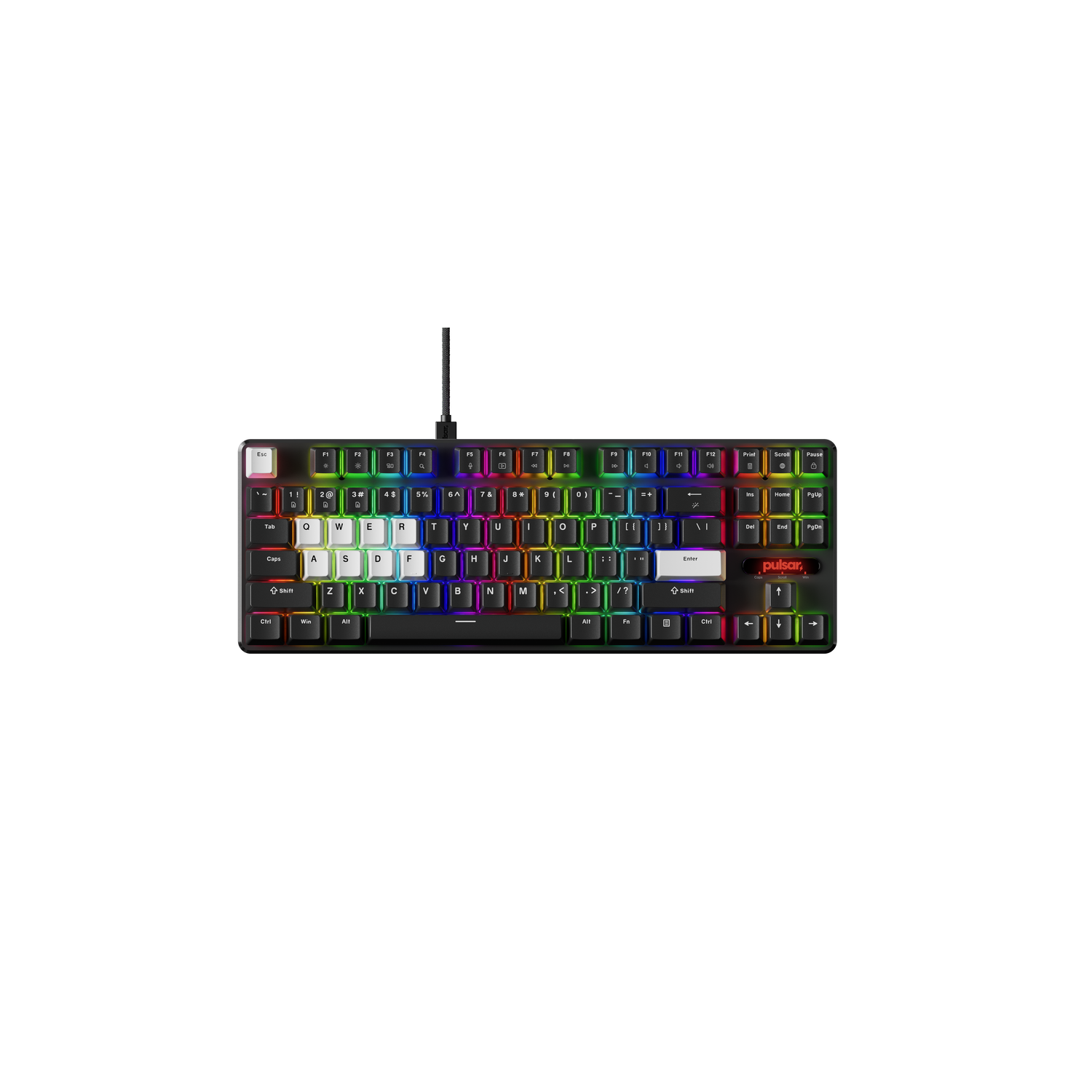 Pulsar Gaming Gears PCMK 2 Wired Hot-swappable RGB Mechanical Keyboard Hall Effect Switches Aluminum Alloy Plate TKL Layout, for Windows and Mac OS,