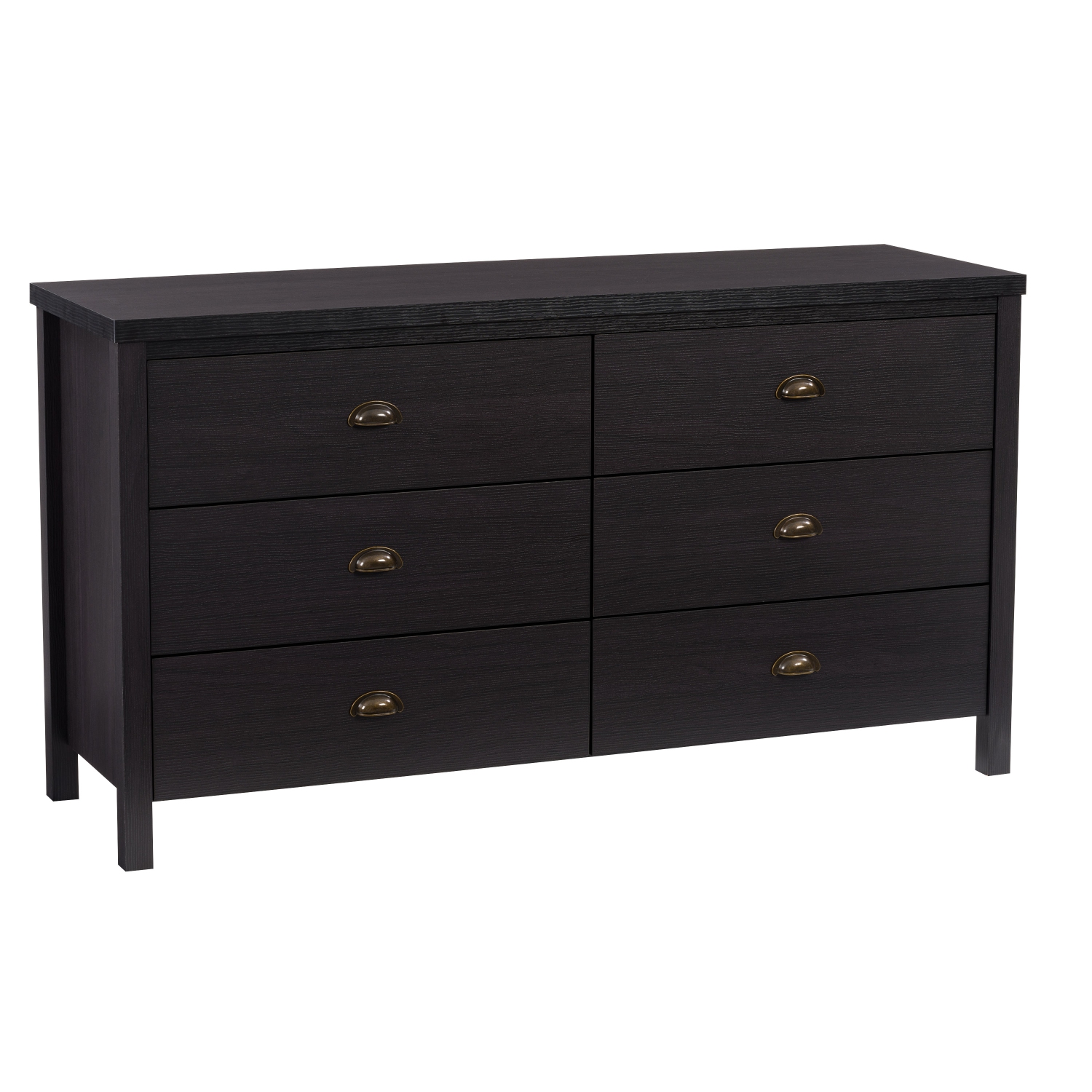 CorLiving Boston Wood Grain Wide 6 Drawer Dresser with Interlocking Drawers