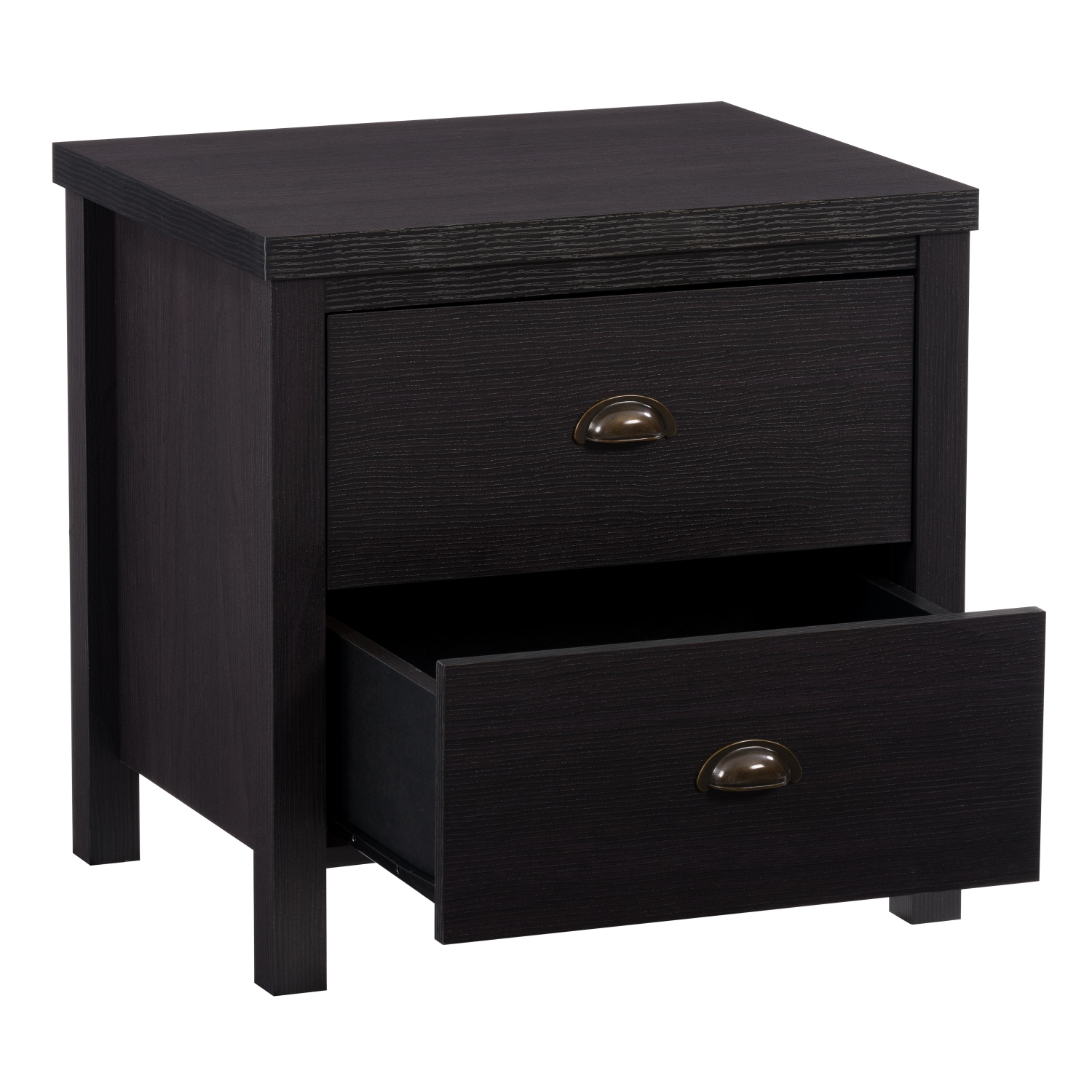 Table de chevet Boston de Corliving, pour chambre, table de bout avec 2 tiroirs, table d'appoint avec rangement