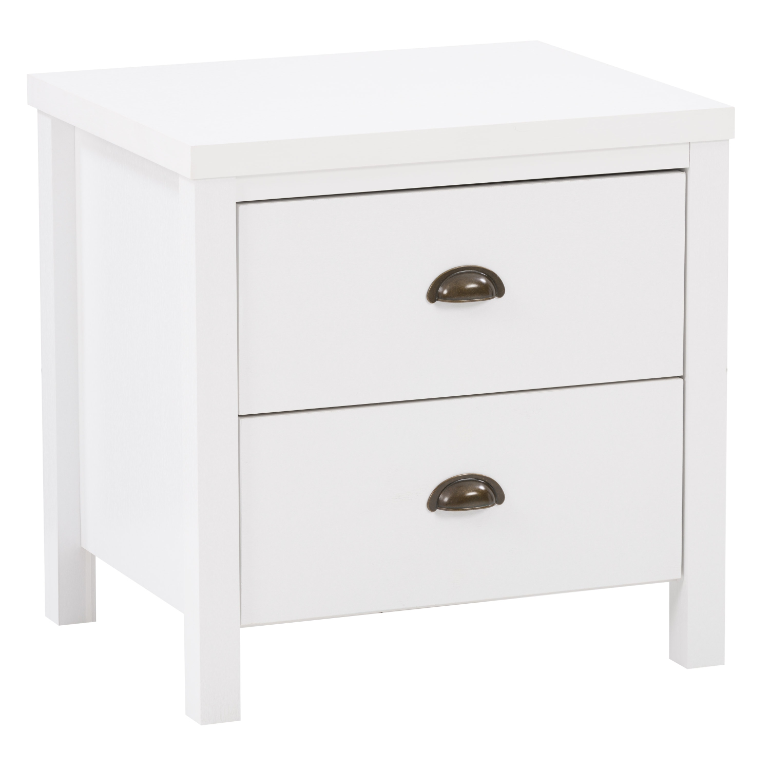 Table de chevet Boston de Corliving, pour chambre, table de bout avec 2 tiroirs, table d'appoint avec rangement