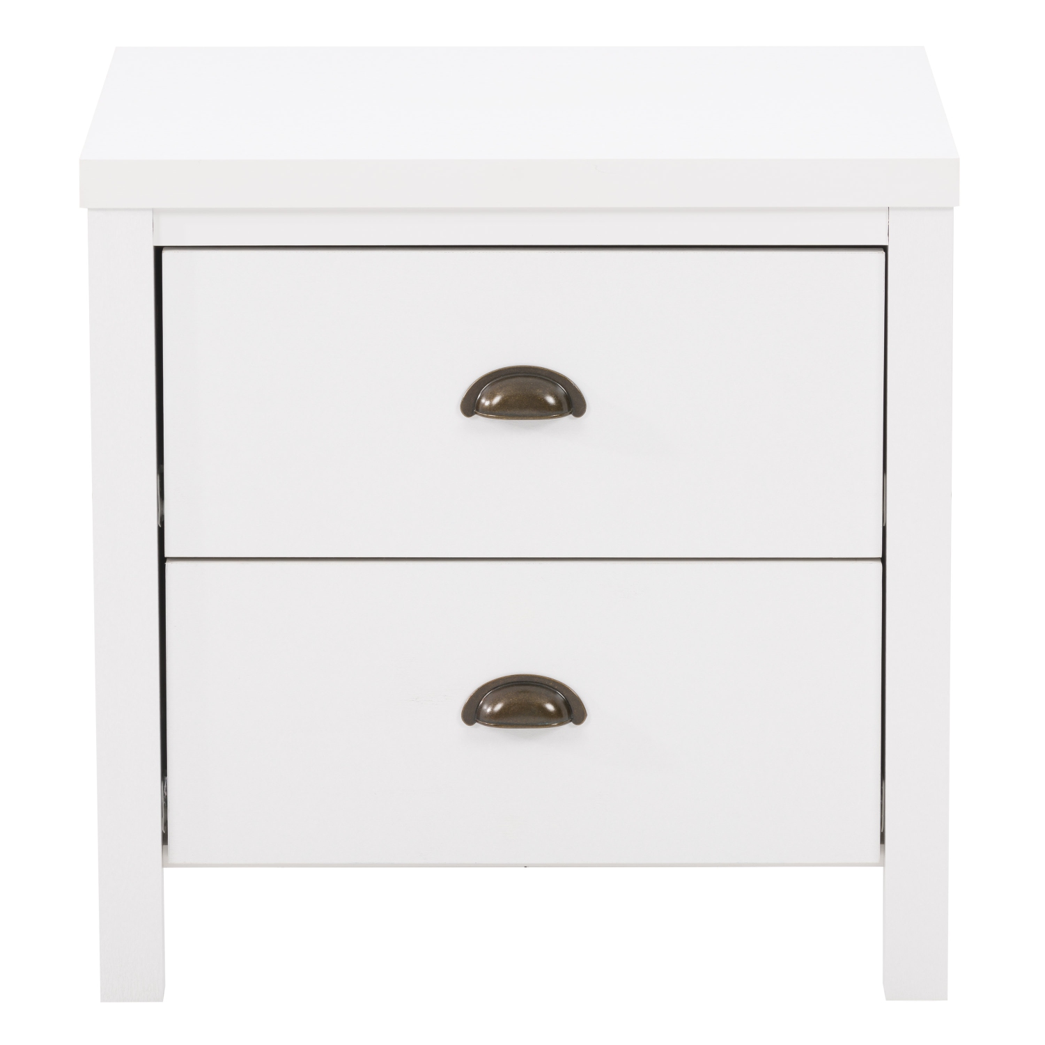 Table de chevet Boston de Corliving, pour chambre, table de bout avec 2 tiroirs, table d'appoint avec rangement