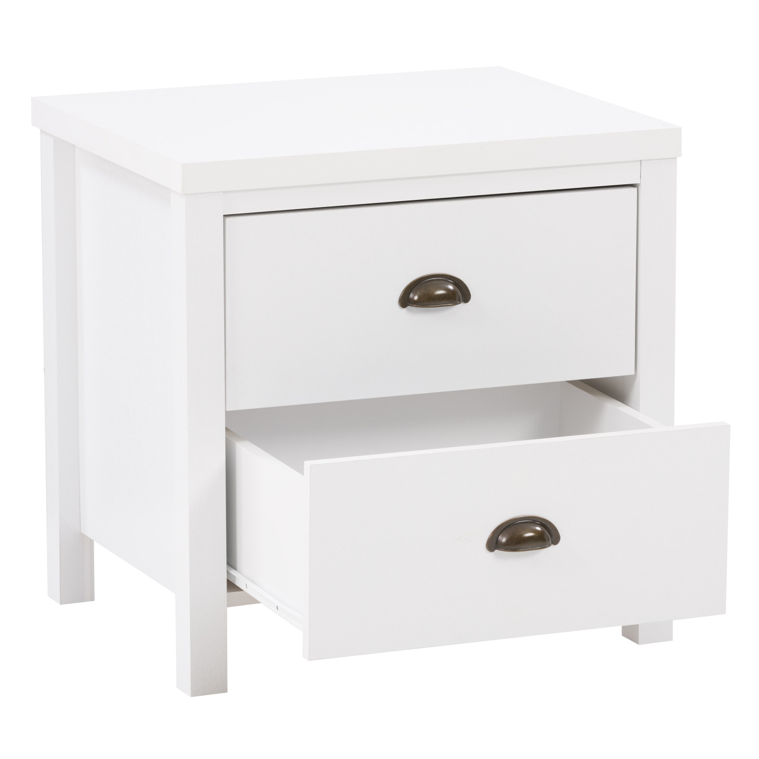 Table de chevet Boston de Corliving, pour chambre, table de bout avec 2 tiroirs, table d'appoint avec rangement