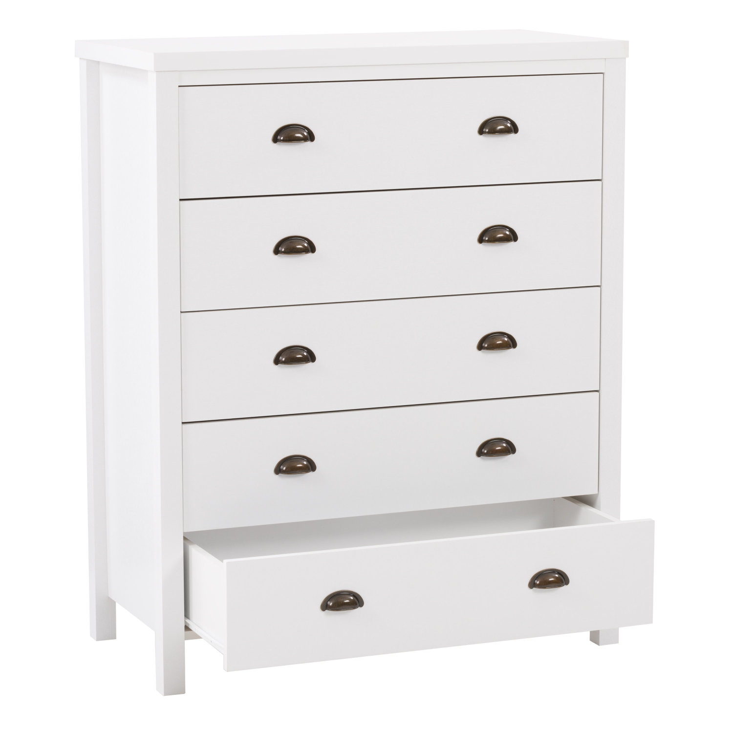 CorLiving Boston Wood Grain Tall 5 Drawer Dresser with interlocking Drawers