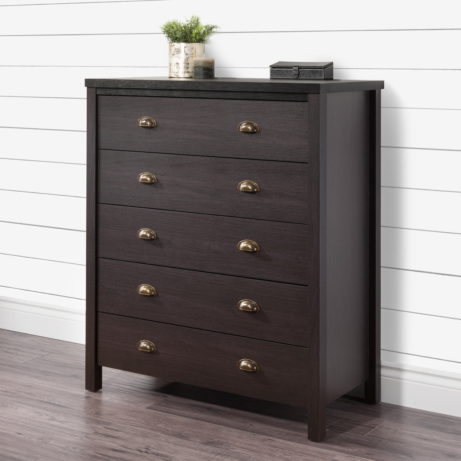 Grande commode à 5 tiroirs en grain de bois Boston de CorLiving avec tiroirs imbriqués