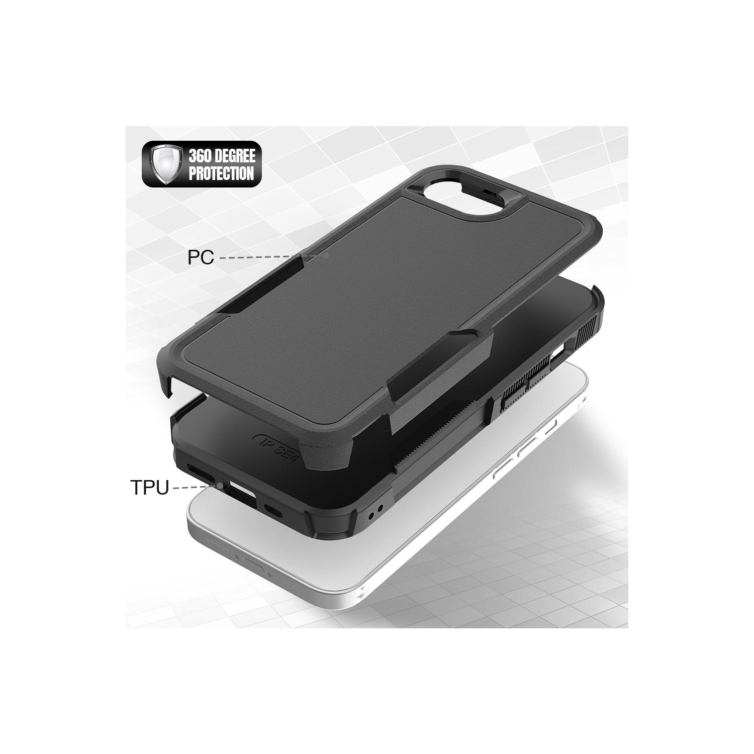 Étui rigide ajusté double couche robuste Comm de XCRS pour iPhone 16e