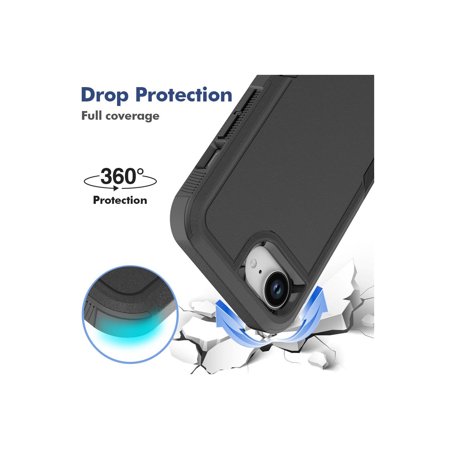 Étui rigide ajusté double couche robuste Comm de XCRS pour iPhone 16e