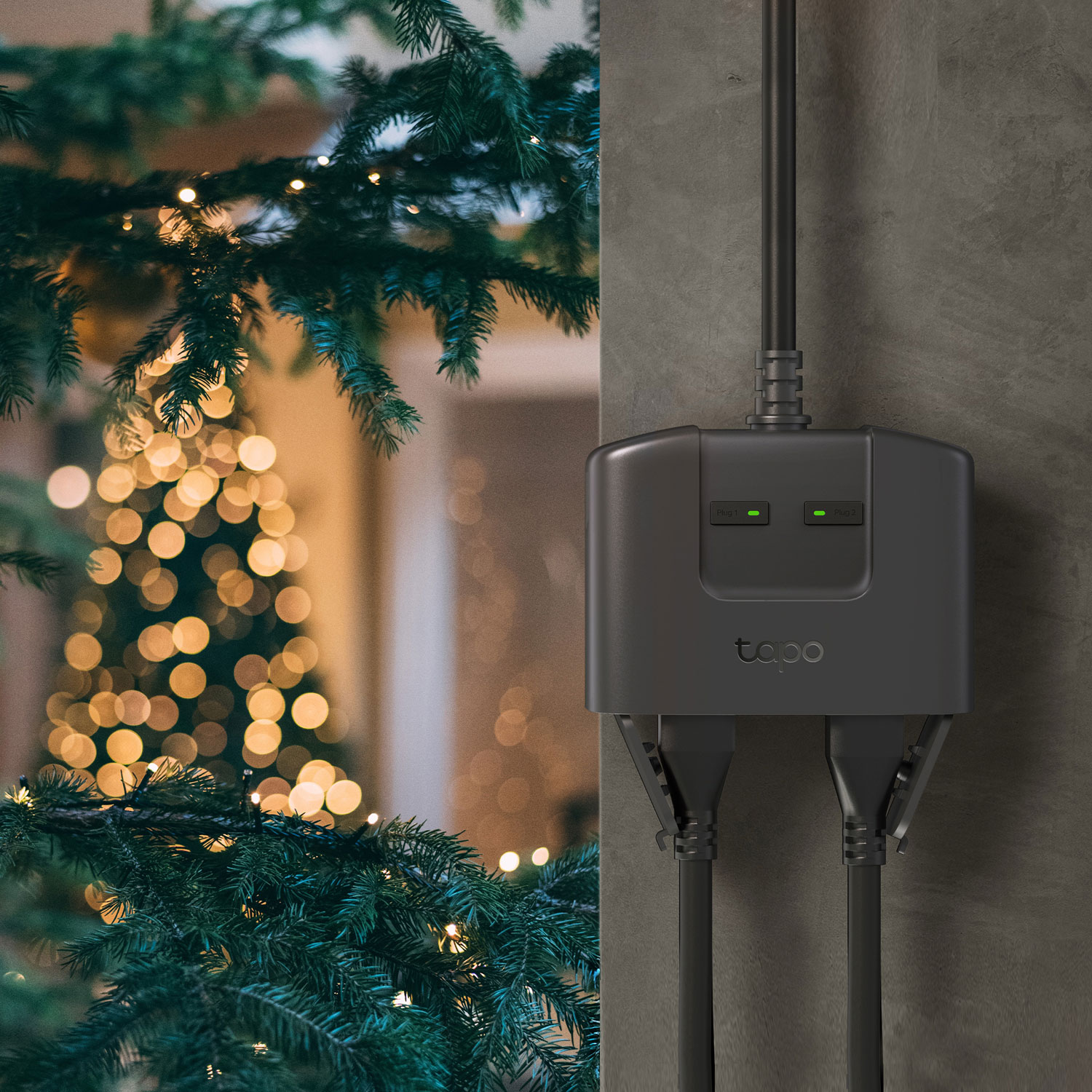 Prise intelligente Wi-Fi extérieure à 2 prises Tapo de TP-Link - Noir