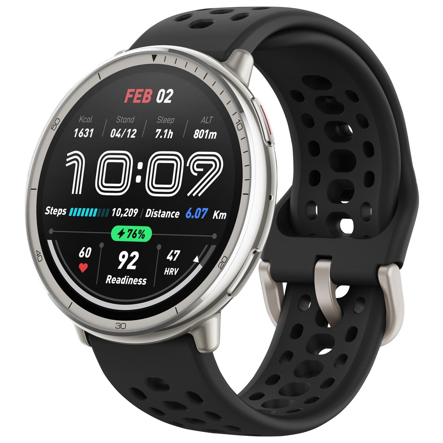 Amazfit Active 2 44mm Smartwatch with Heart Rate Monitor - Black