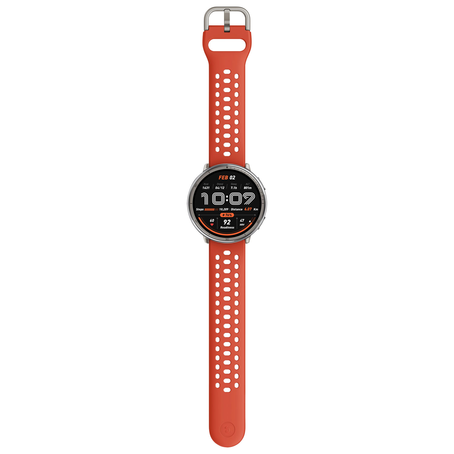 Montre intelligente Active 2 de 44 mm d'Amazfit avec moniteur de fréquence cardiaque - Rouge