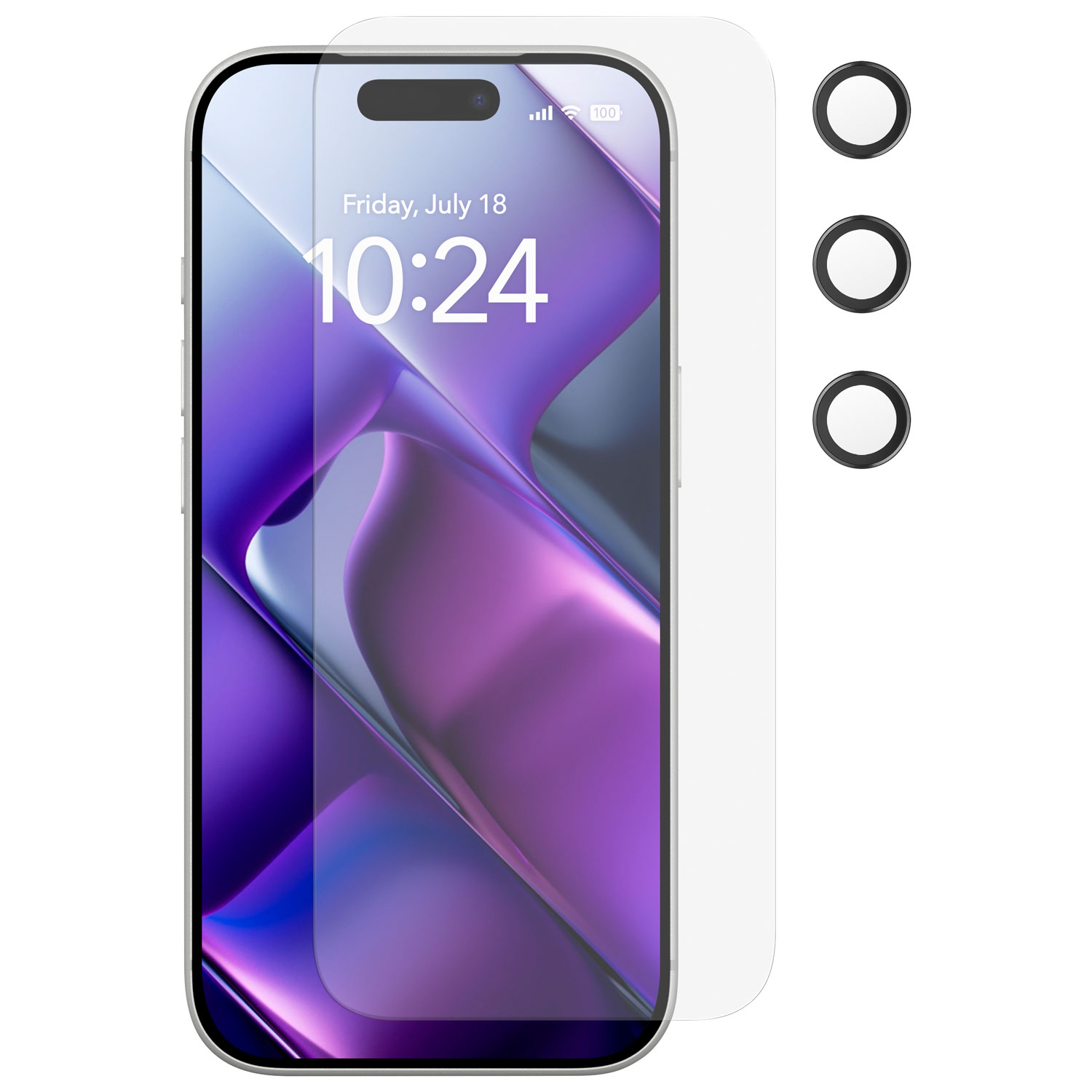 Protecteur d'écran en verre avec protecteurs d'objectif d'Insignia pour iPhone 17 Pro - Paquet de 3 - Exclusivité de Best Buy