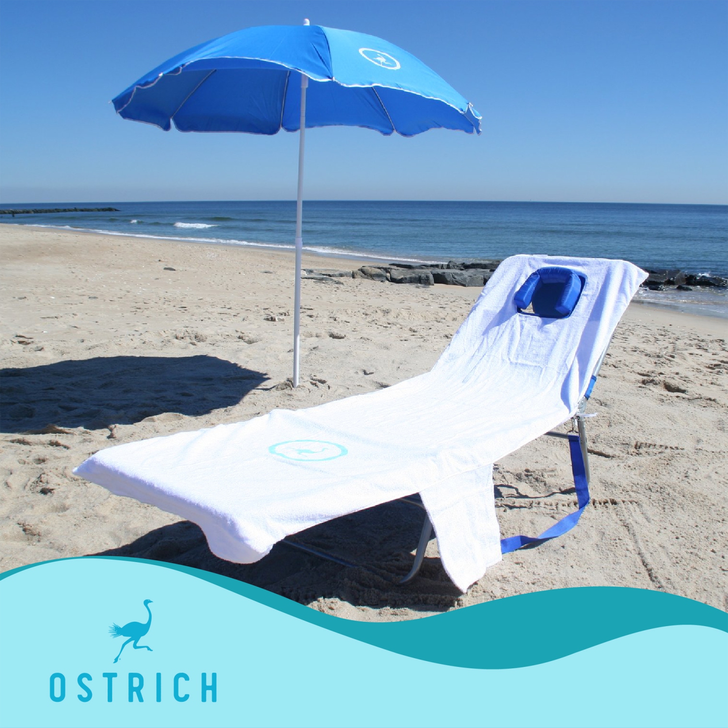 Chaise longue Ostrich, chaise de camping de plage portative face à face, rouge