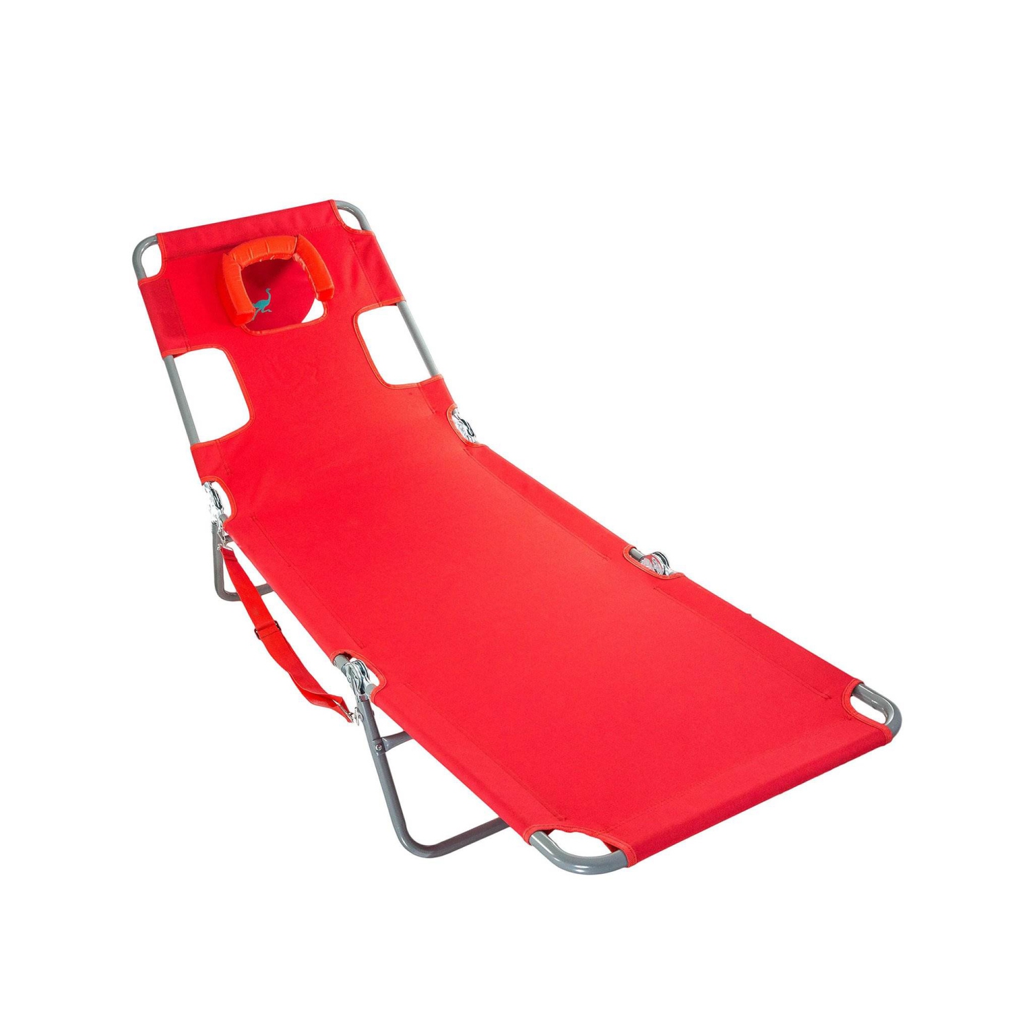 Chaise longue Ostrich, chaise de camping de plage portative face à face, rouge