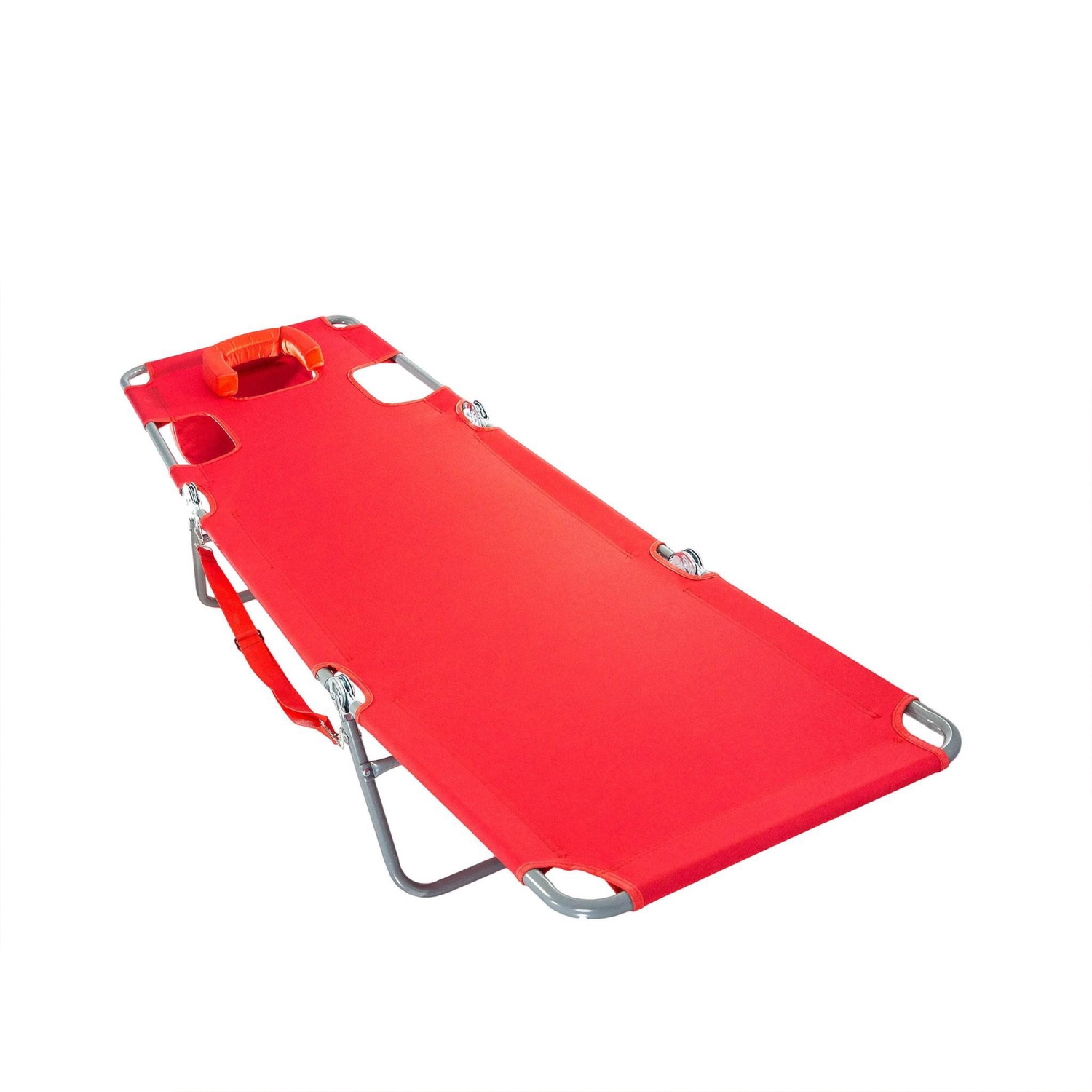 Chaise longue Ostrich, chaise de camping de plage portative face à face, rouge