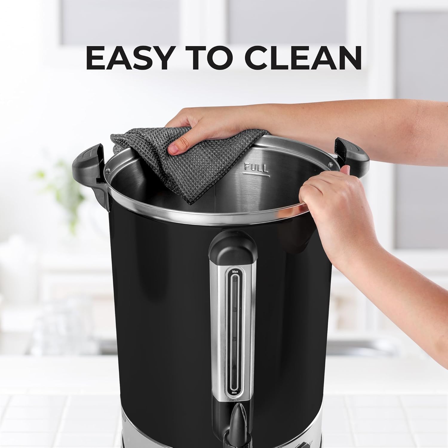 Zulay Commercial Coffee Urn 50 Cup – Stainless Steel Percolator with Twist-Lock Lid, Quick Brew, Keep-Warm Mode – Black