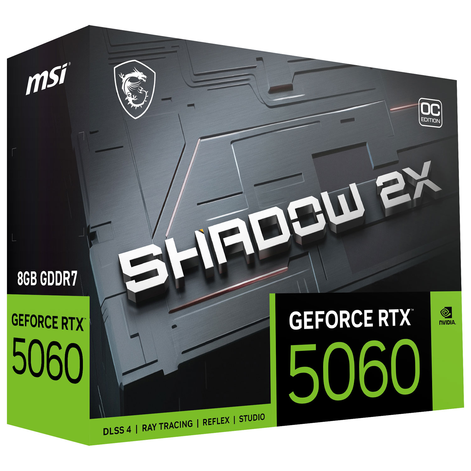 Carte graphique GeForce RTX 5060 Shadow 2X OC GDDR7 de 8 Go de MSI