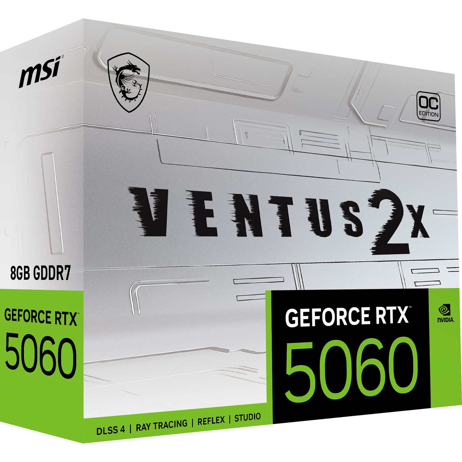 Carte graphique GeForce RTX 5060 Ventus 2X OC GDDR7 de 8 Go de MSI