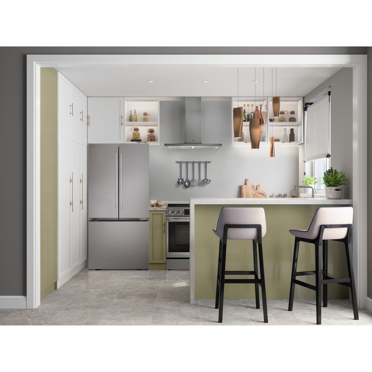 Réfrigérateur à deux portes de 25 pi³ de 33 po de LG - Acier inoxydable