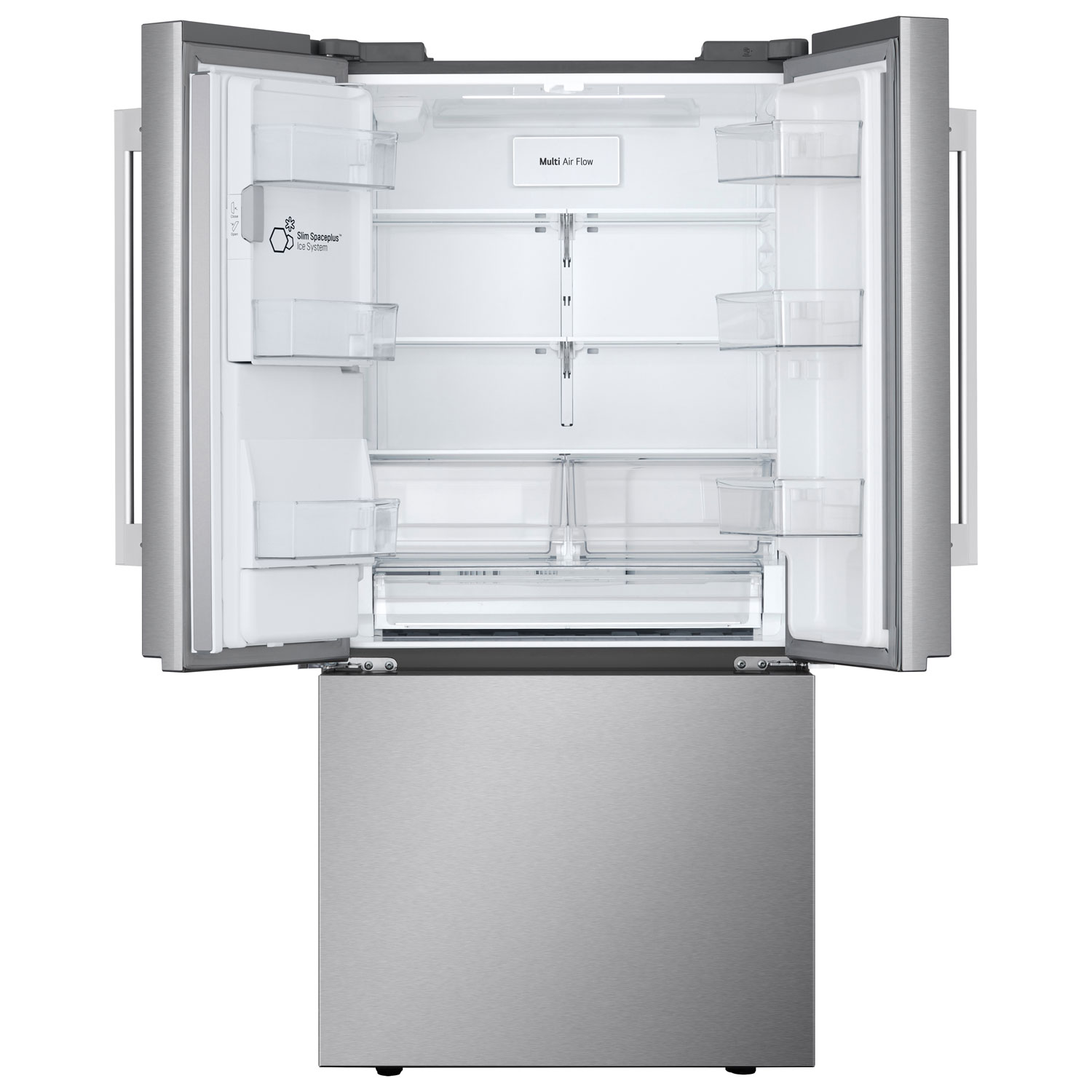 Réfrigérateur à deux portes 24,5 pi³ 33 po avec distributeur d'eau et de glaçons de LG - Inox