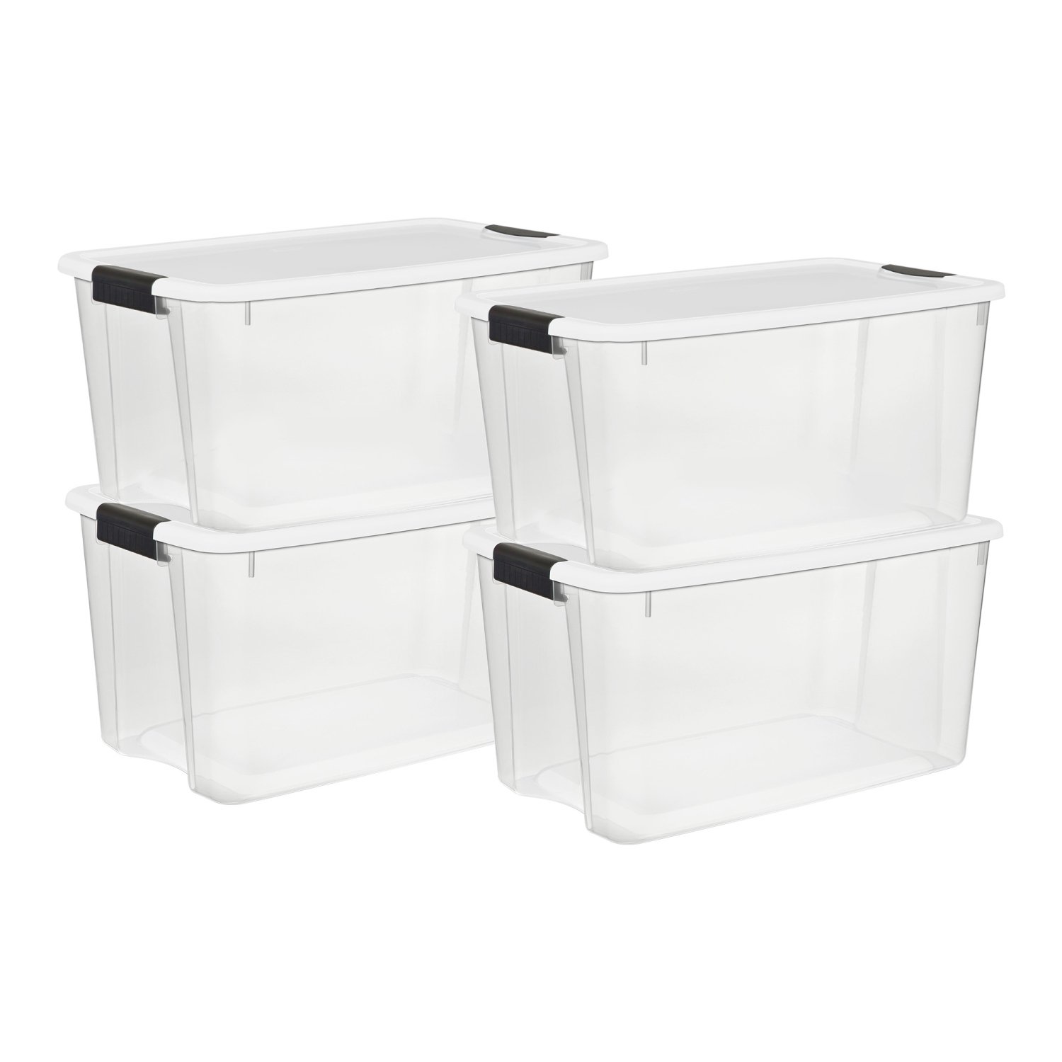 Sterilite 70 Qt Clear Plastic Stackable Storage Bin with Latching Lid,
