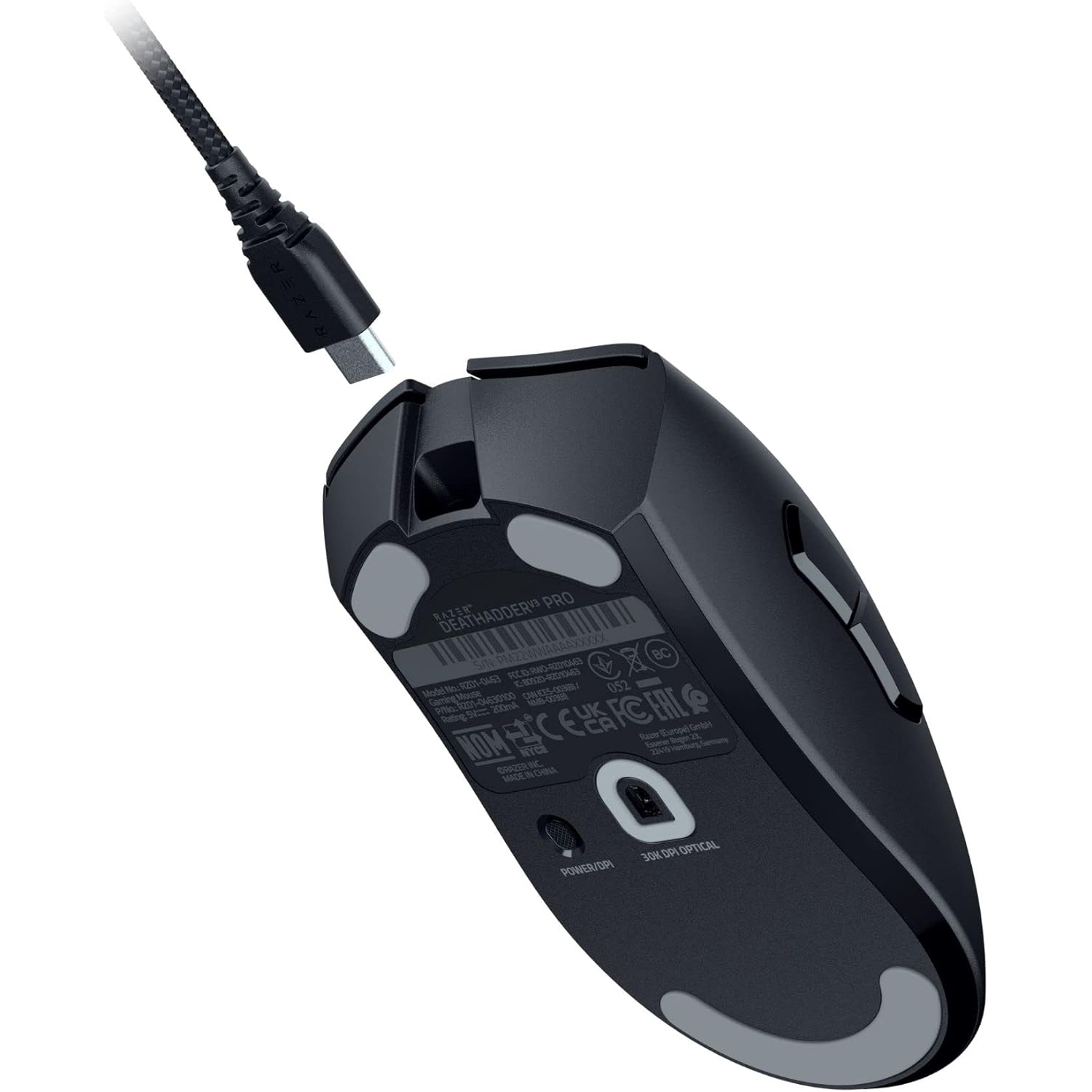 Refurbished - Razer DeathAdder V3 Pro Lightweight Optical Gaming Mouse with 90 Hour Battery - Wireless - Black